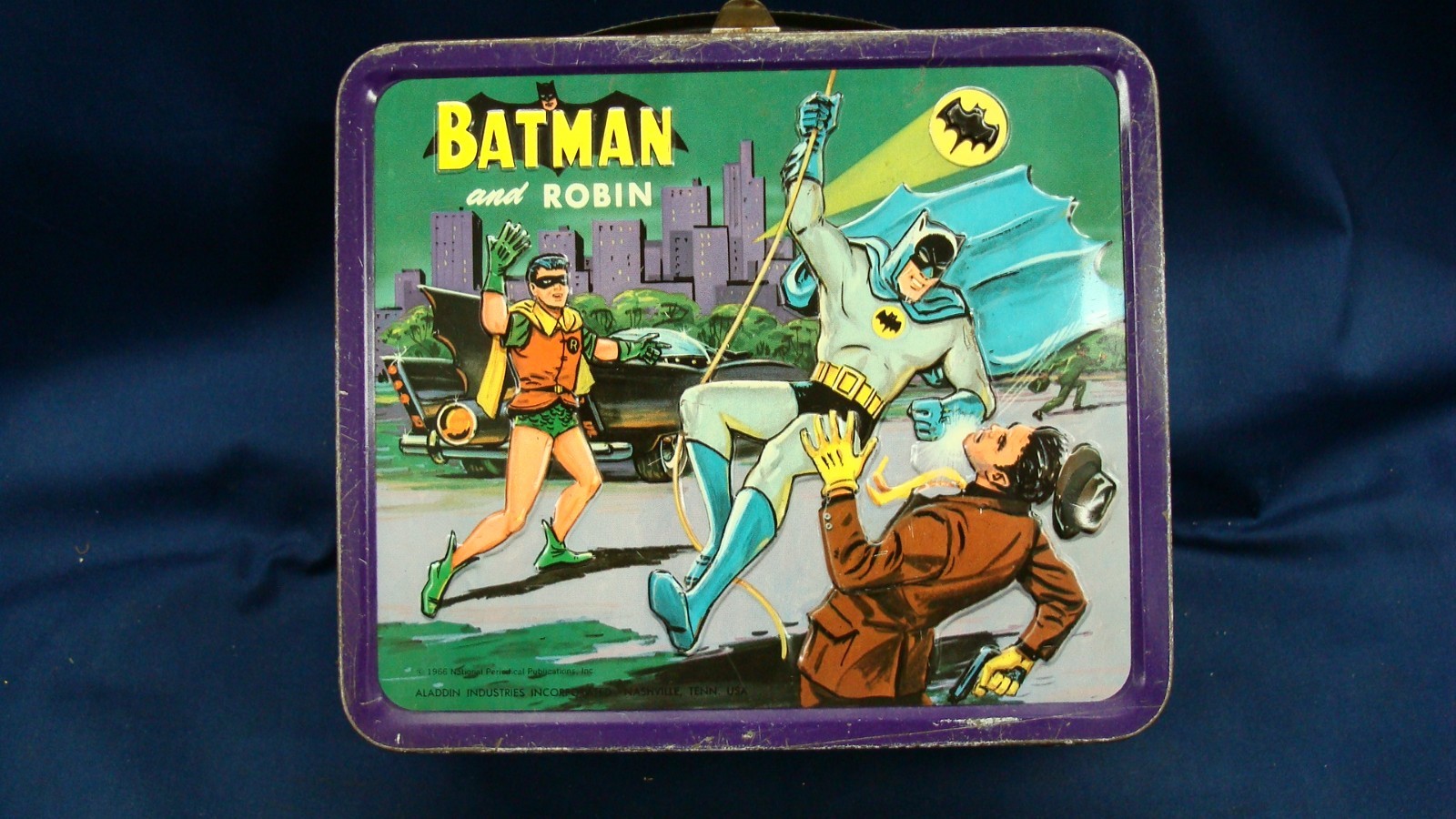 Vintage 1966 Batman And Robin Metal Lunch Box Aladdin