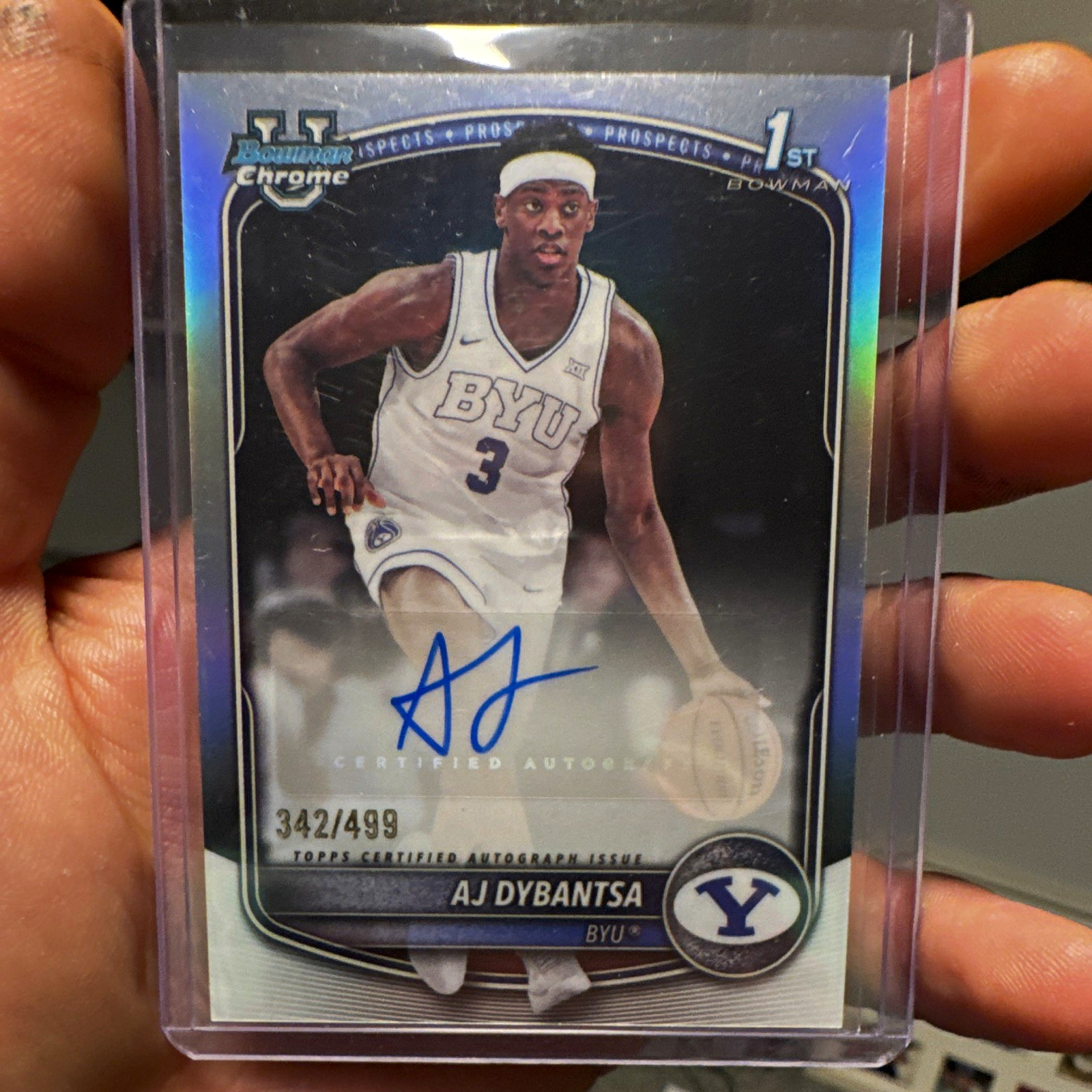 Topps 2025-26 Bowman Chrome AJ Dybantsa Rookie Refractor Auto CPA-AD /499 Topps 2025-26 Bowman Chrome AJ Dybantsa Rookie Refractor Auto CPA-AD /499