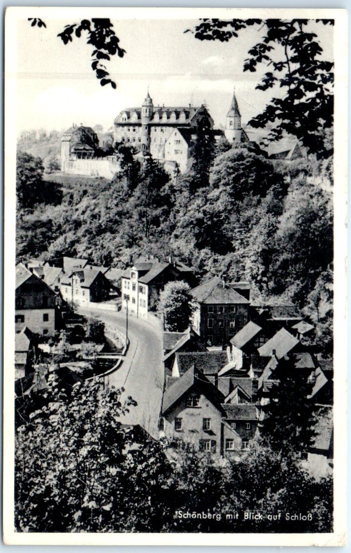 Postcard - Schönberg mit Blick auf Schloß - Germany