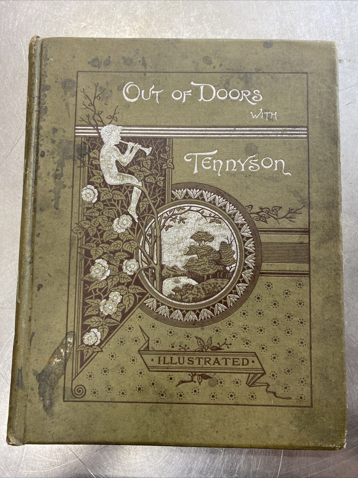 Antique Out Of Doors With Tennyson by Alfred Lord Tennyson 1890 Illustrated HC Antique Out Of Doors With Tennyson by Alfred Lord Tennyson 1890 Illustrated HC