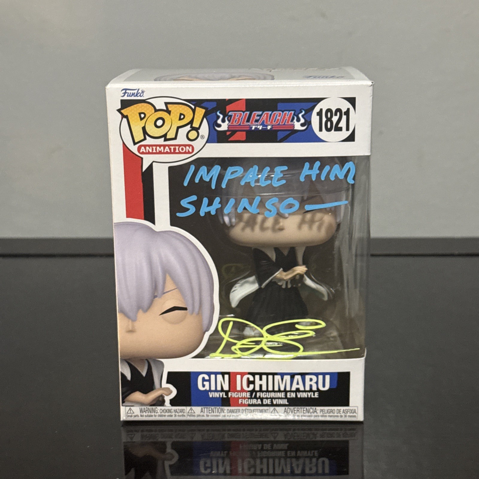 Doug Erholtz Autographed Signed & Quoted Funko Pop #1821 Bleach Gin Ichimaru JSA Doug Erholtz Autographed Signed & Quoted Funko Pop #1821 Bleach Gin Ichimaru JSA