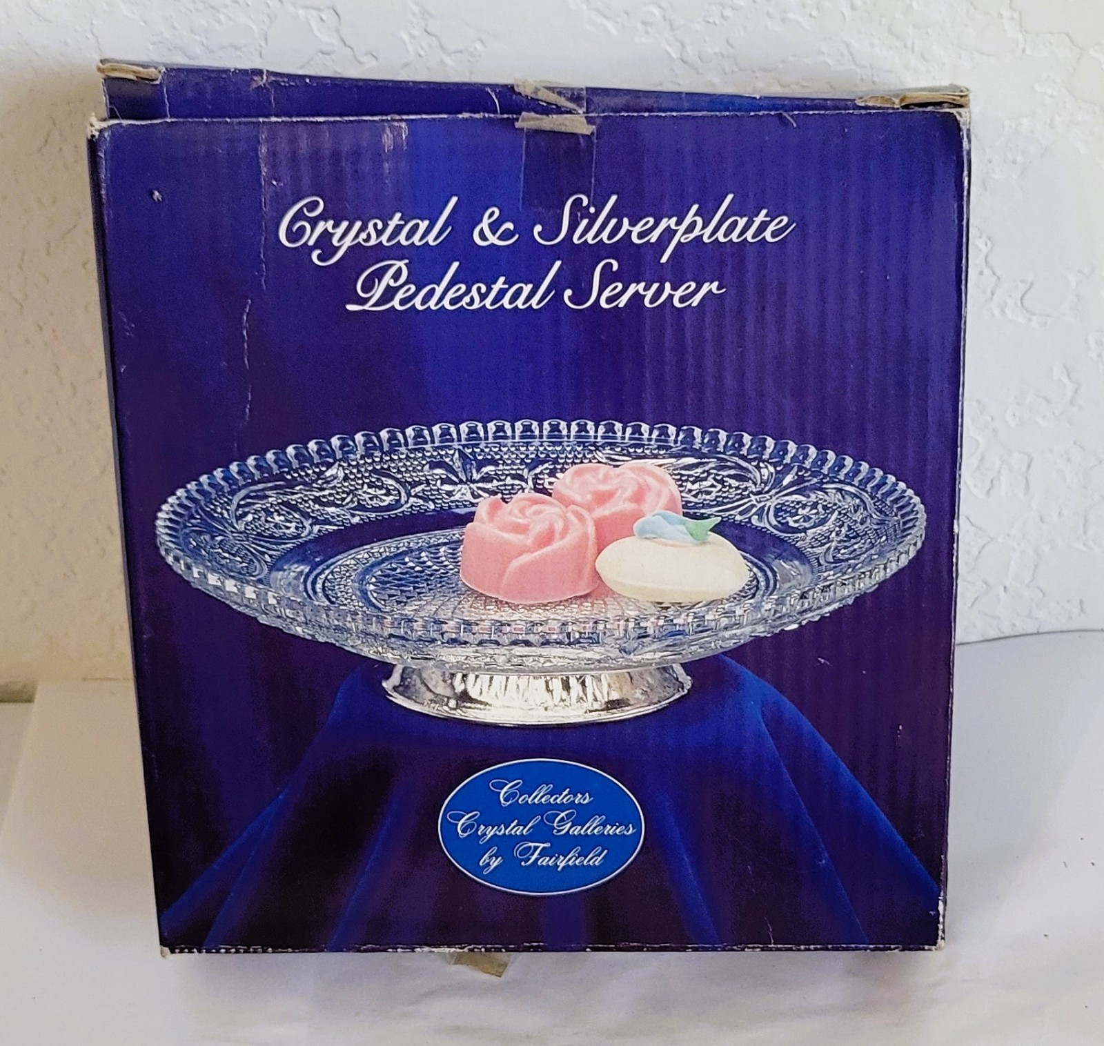 Crystal & Silverplate Pedestal Server