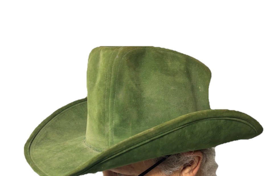 🚨🔥Vintage 80s 90s AJD Western Green Cowboy Hat Suede Rare No band