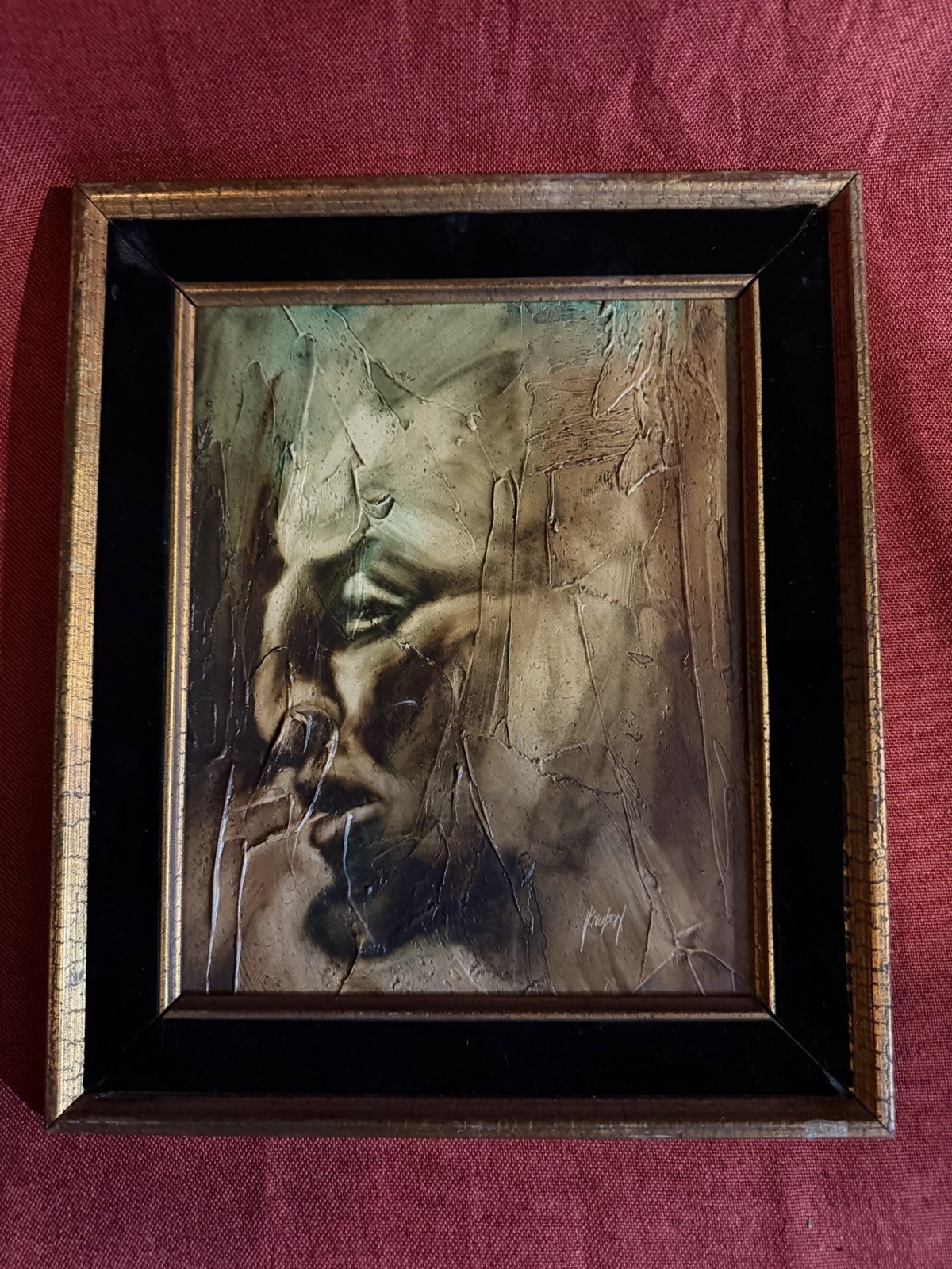 Vintage Devil Mephisto Satyr Painting Oil On Board Occult Paganism Oddities Art