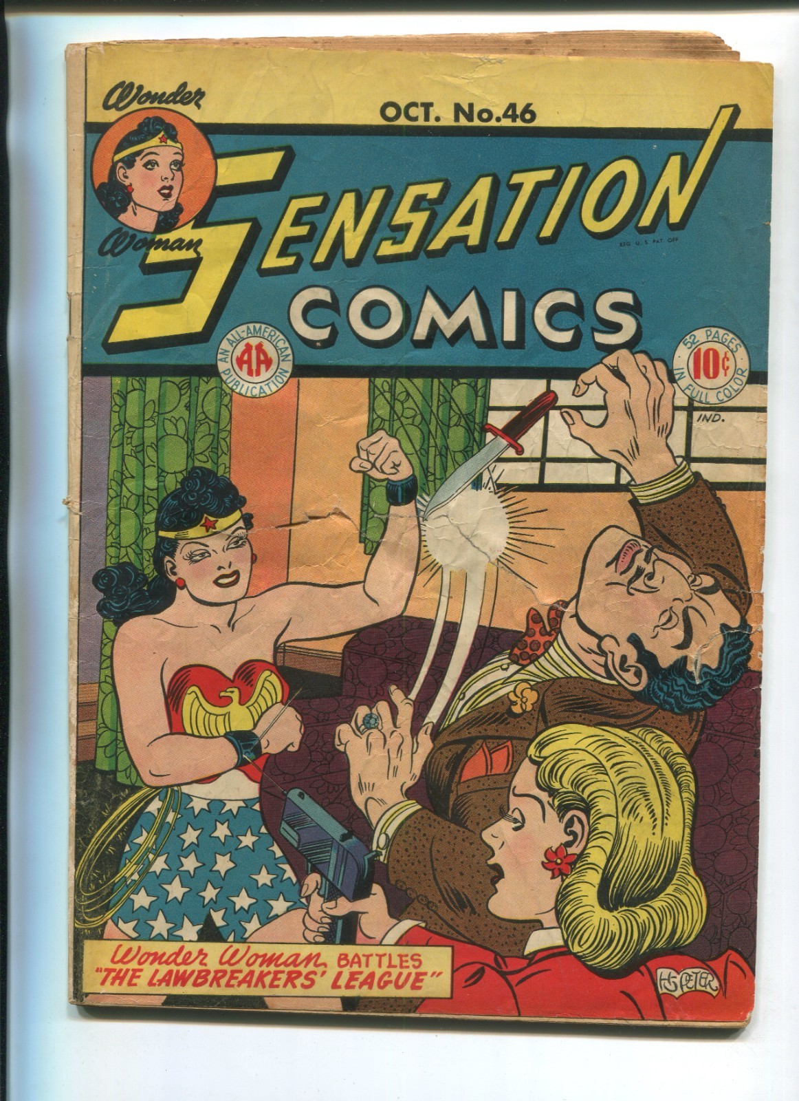 SENSATION COMICS #46 GOOD+ V1 DC 1945 CLASSIC WONDER WOMAN GOLDEN AGE1