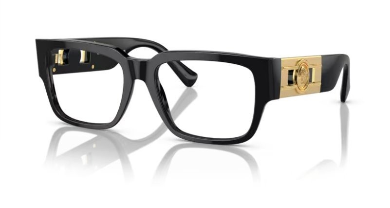 Versace ICONIC VE3350 GB1 53mm Black Plastic Square Eyeglasses