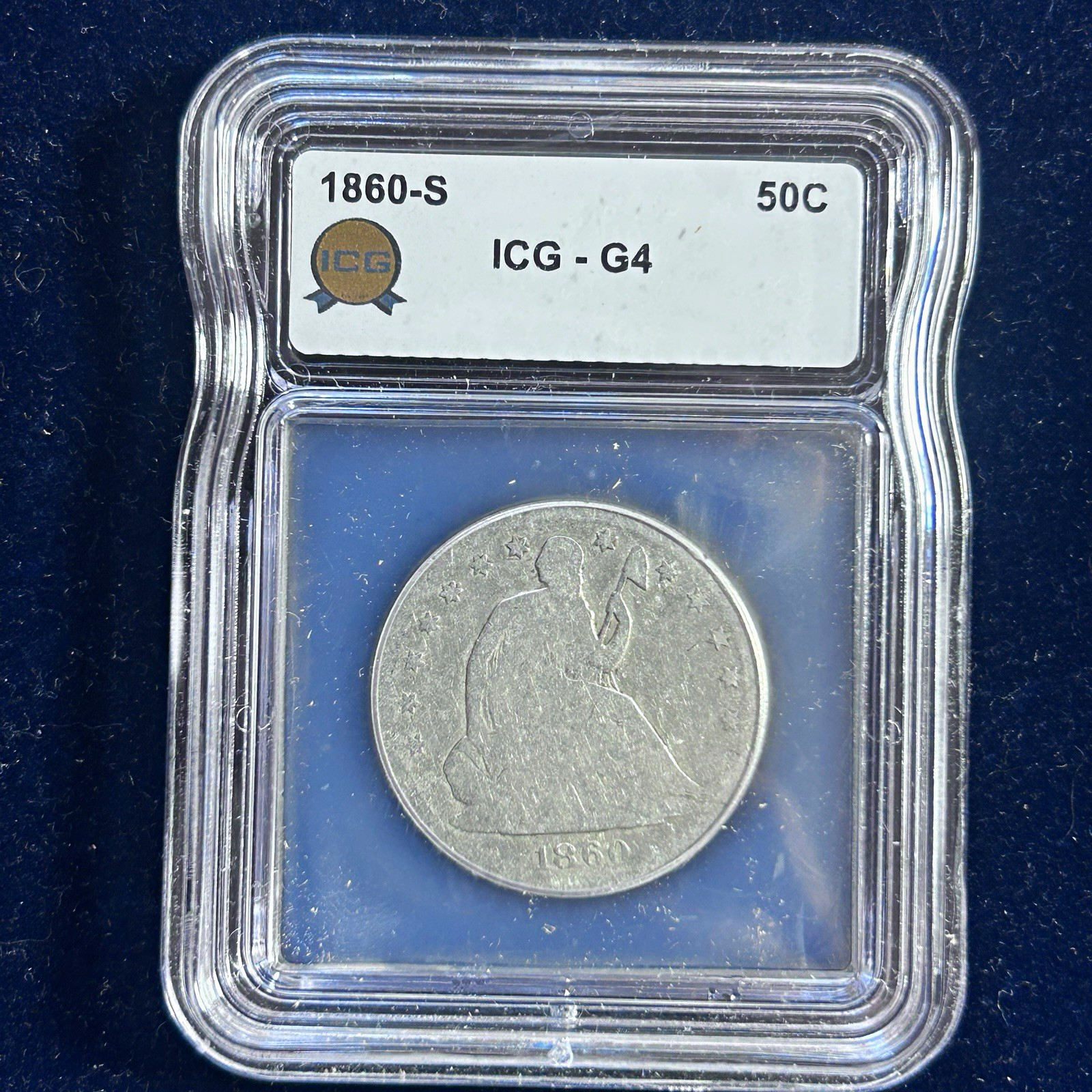 1860-S Seated Liberty Half Dollar 50C, ICG G4