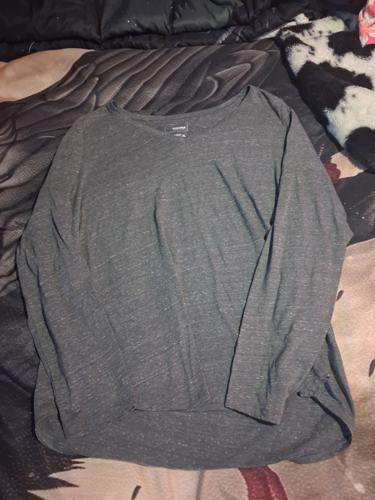Sonoma~Womens Charcoal Gray, %60 Cotton, V-Neck, \ Sonoma~Womens Charcoal Gray, %60 Cotton, V-Neck, \