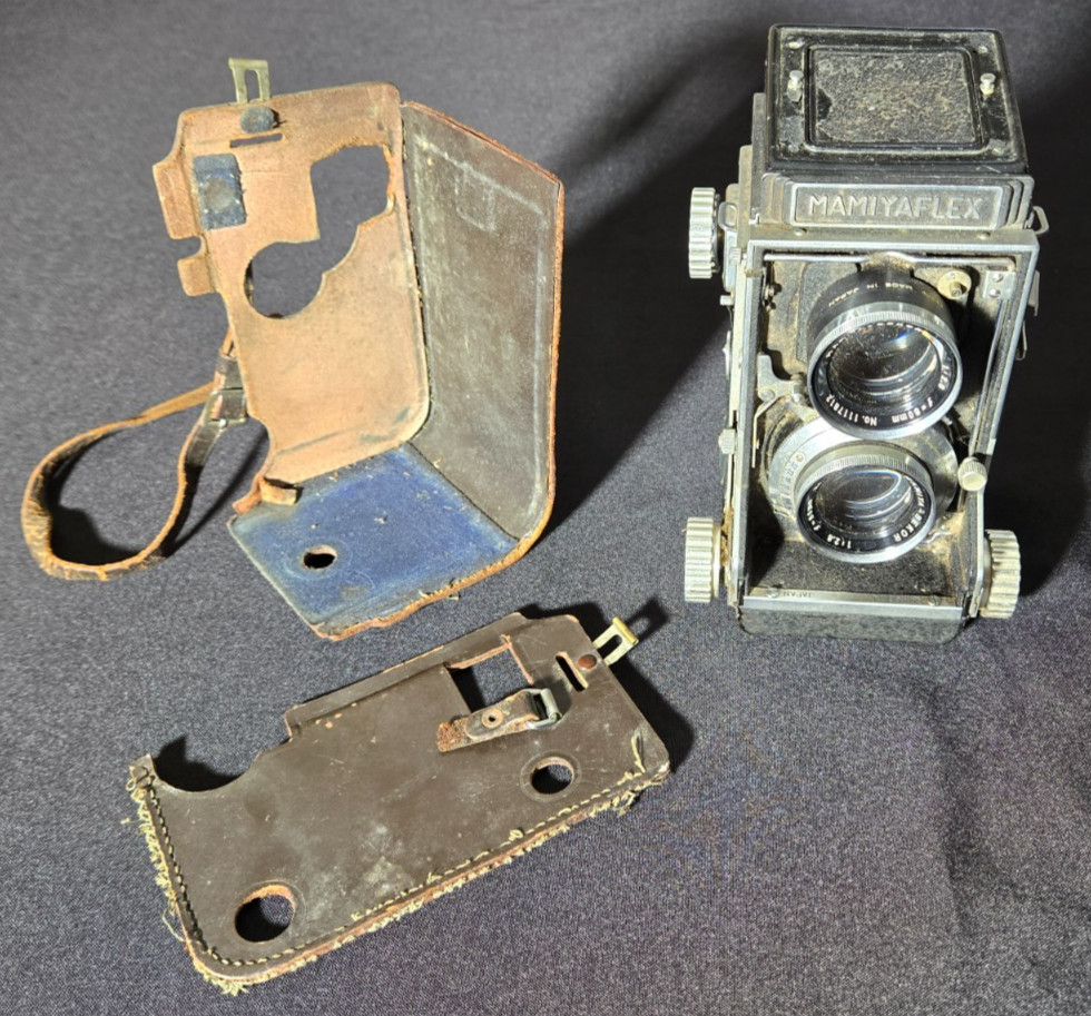 Vtg Mamiyaflex C TLR 120 Film Camera Mamiya-Sekor 80mm f2.8 Case As-Is Untested
