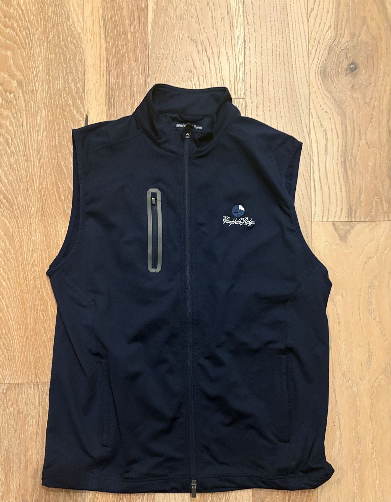 Levelwear Pumpkin Ridge Golf Vest Size L Navy Blue Full Zip