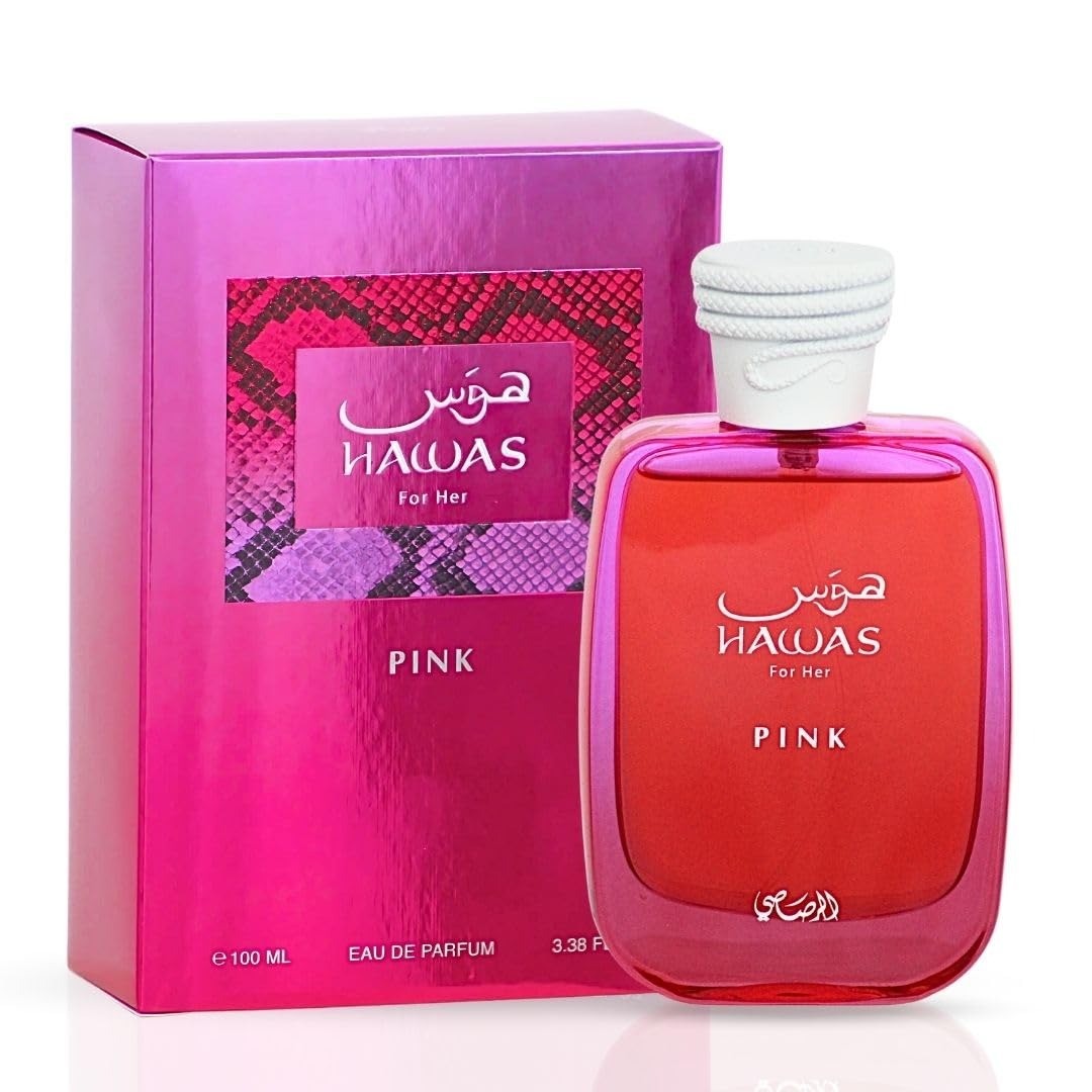 RASASI Hawas Collection Pink for Women - Floral Fruity, Neroli, Vanilla, 3.4 oz RASASI Hawas Collection Pink for Women - Floral Fruity, Neroli, Vanilla, 3.4 oz