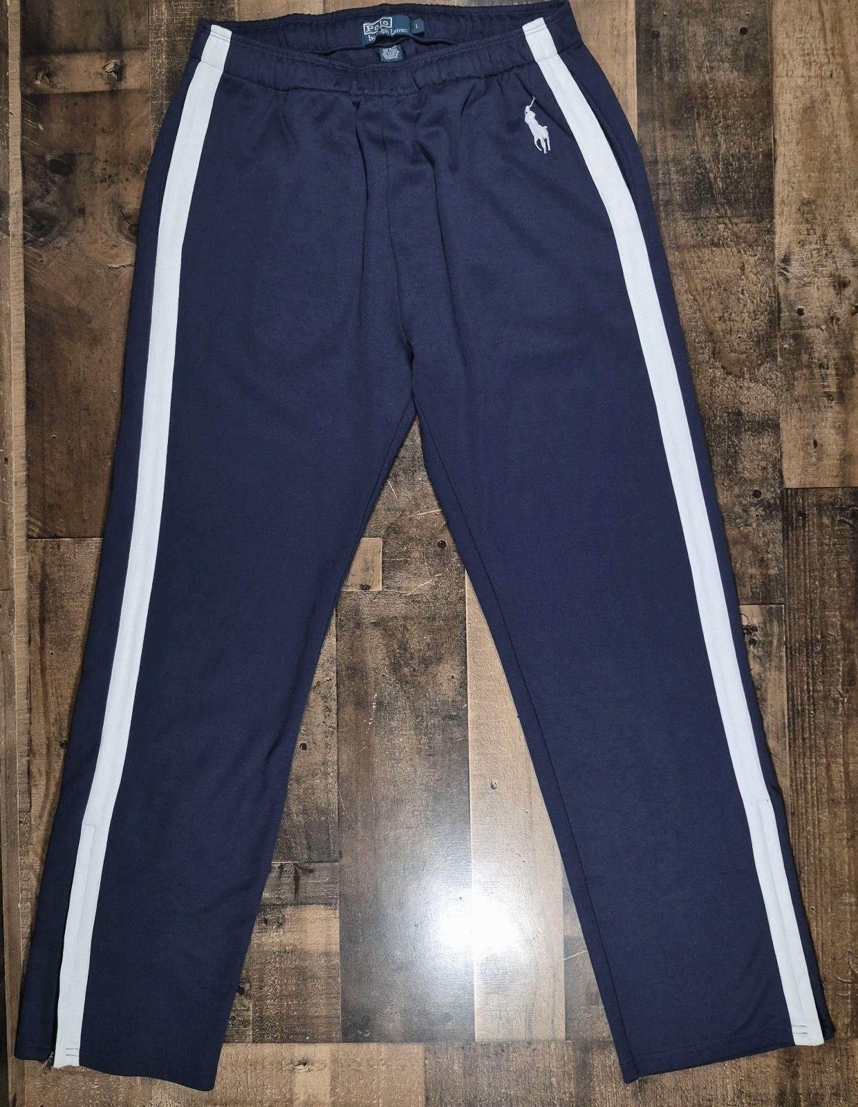 Vintage 90s Polo Ralph Lauren Track Pants Mens Large Blue Big Pony Side Stripes Vintage 90s Polo Ralph Lauren Track Pants Mens Large Blue Big Pony Side Stripes