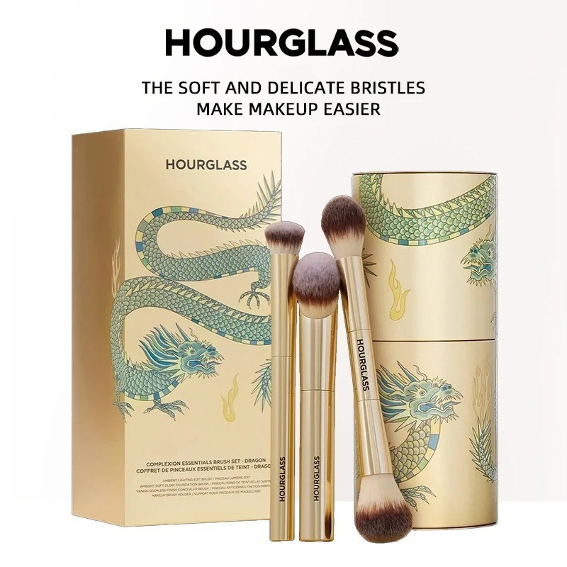 Hourglass Makeup Brush Set Foundation Powder Concealer New Design 3pcs Hourglass Makeup Brush Set Foundation Powder Concealer New Design 3pcs