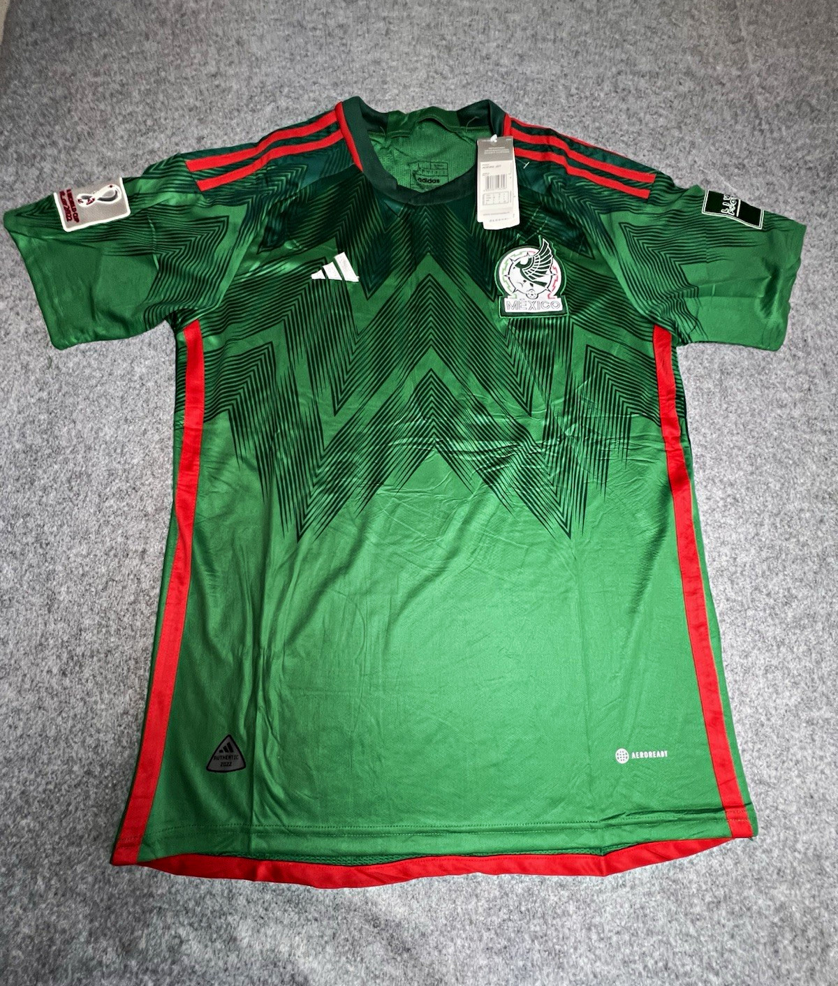 adidas Jersey Mexico Soccer FIFA World Cup Qatar 2022 Green/Red Size L
