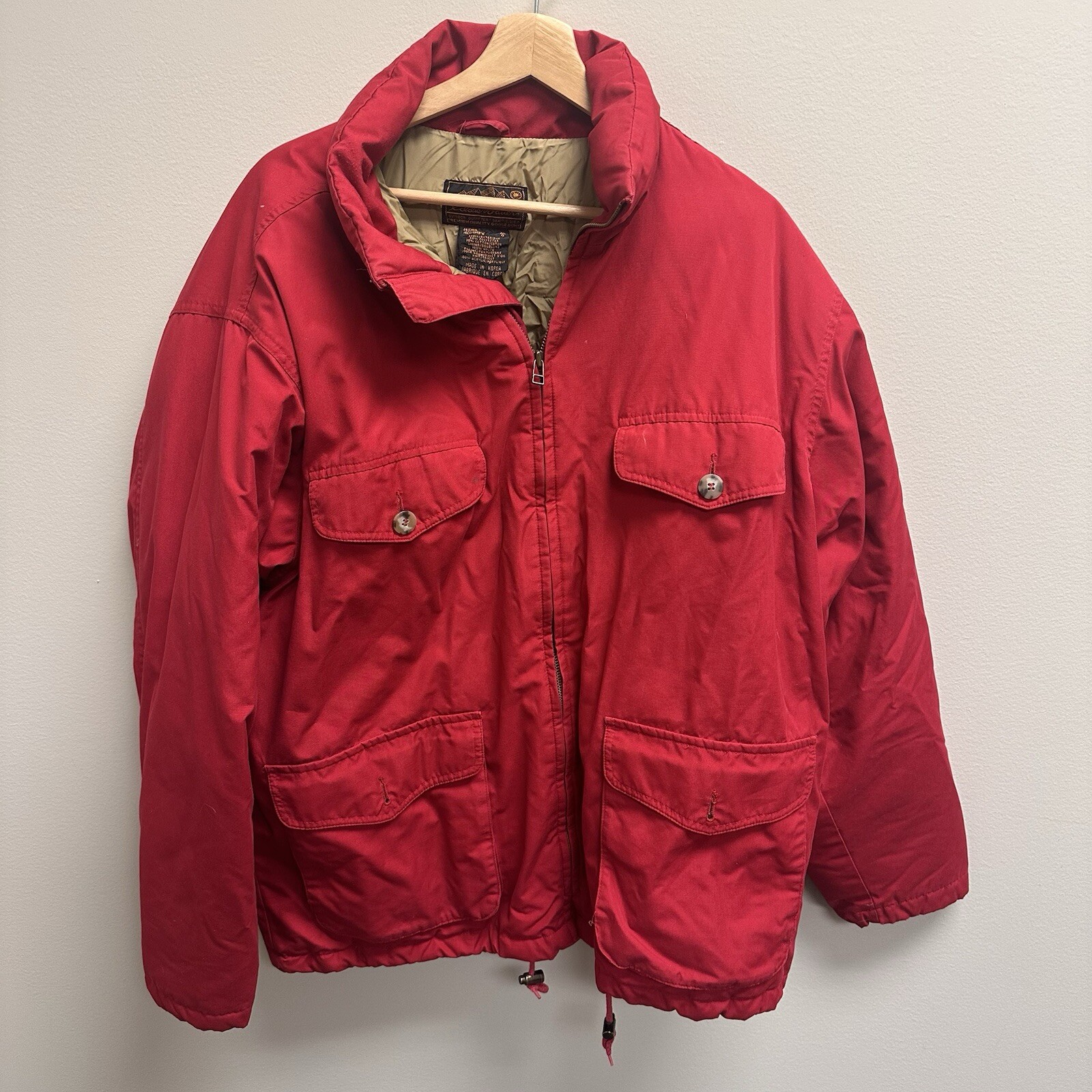 VTG Eddie Bauer Parka Mens Large Red Coat Down Feathers Outdoor Winter Details VTG Eddie Bauer Parka Mens Large Red Coat Down Feathers Outdoor Winter Details