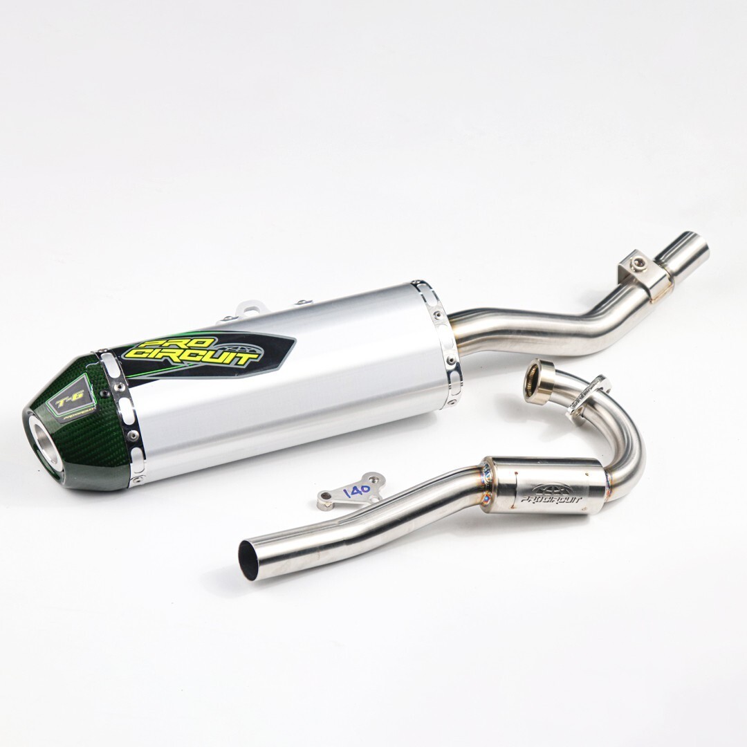 Full System Complete Muffler Exhaust Green Carbon Fit FOR KAWASAKI KLX140L KLX