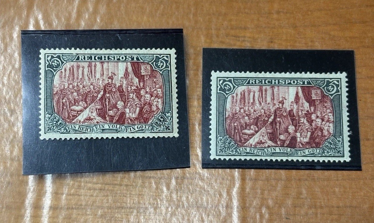 Rare Germany 1900 Reichspost 5 Marks Type I & Type II Michel 66I, 66II
