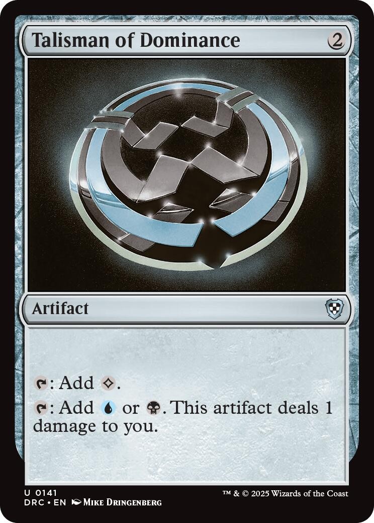 Talisman of Dominance 141 MTG Commander: Aetherdrift U NM Talisman of Dominance 141 MTG Commander: Aetherdrift U NM