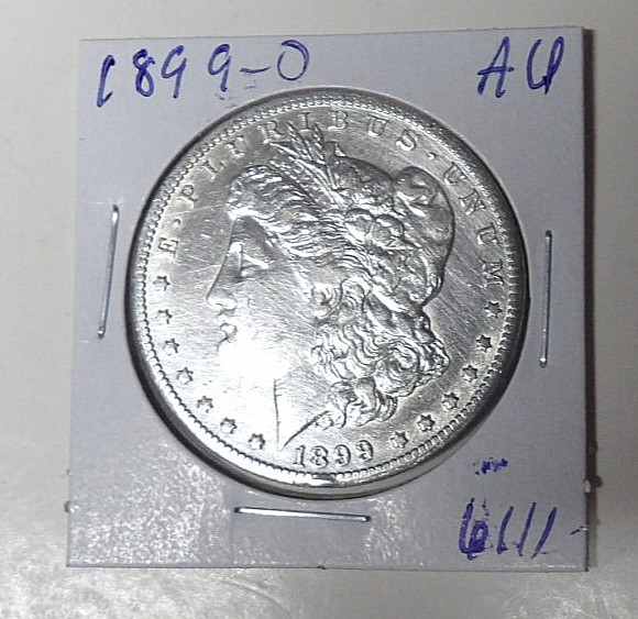 AU Detail 1899-O Morgan Silver Dollar Cleaned Rim Mark New Orleans Mint (62426)