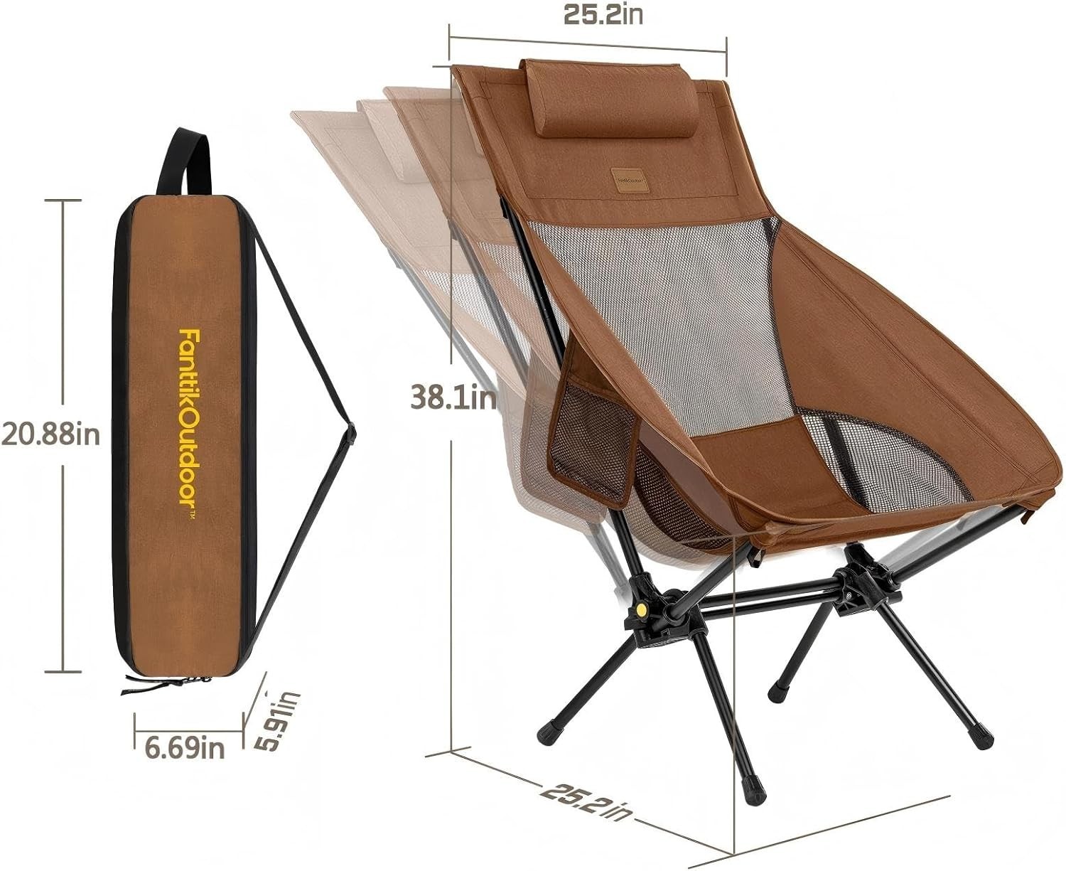 FanttikOutdoor Zeta L8 Max Rocker Camping Chair Multi-Angle Adjustable Compact &