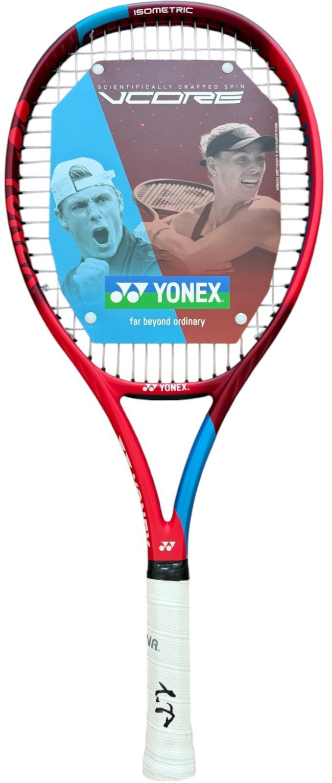 IVA JOVIC SIGNED AUTOGRAPHED YONEX VCORE TENNIS RACQUET RACKET JSA COA