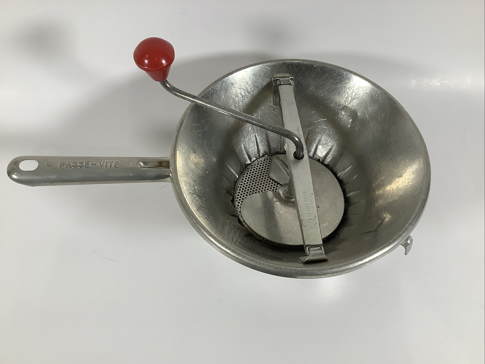 Vintage Passe-Vite Food Mill Moulinette Mount hooks Made in Belgium