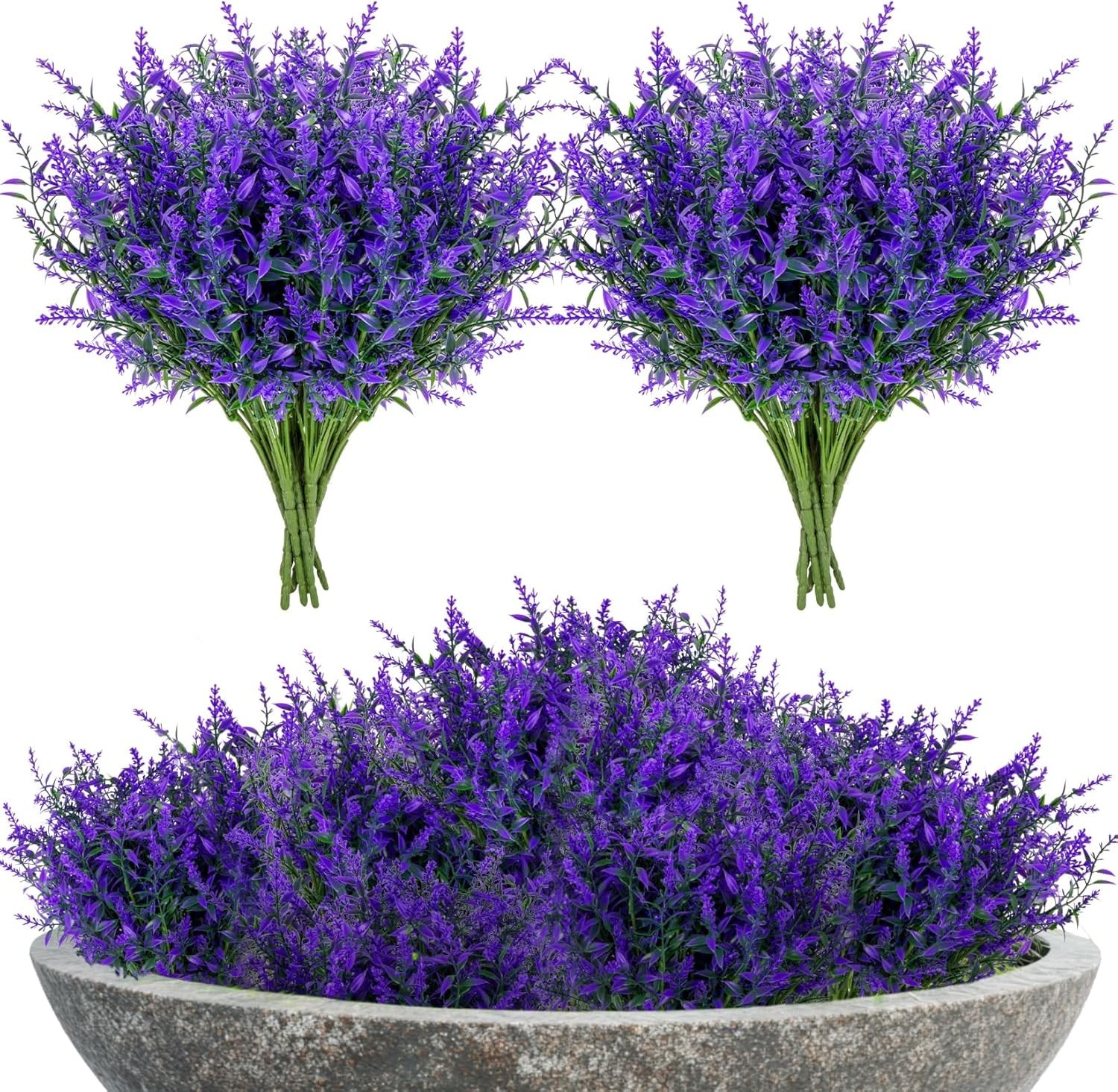 RAIN FLOW Artificial Lavender Flowers - 7 Pcs Artificial Flowers for Outdoors RAIN FLOW Artificial Lavender Flowers - 7 Pcs Artificial Flowers for Outdoors