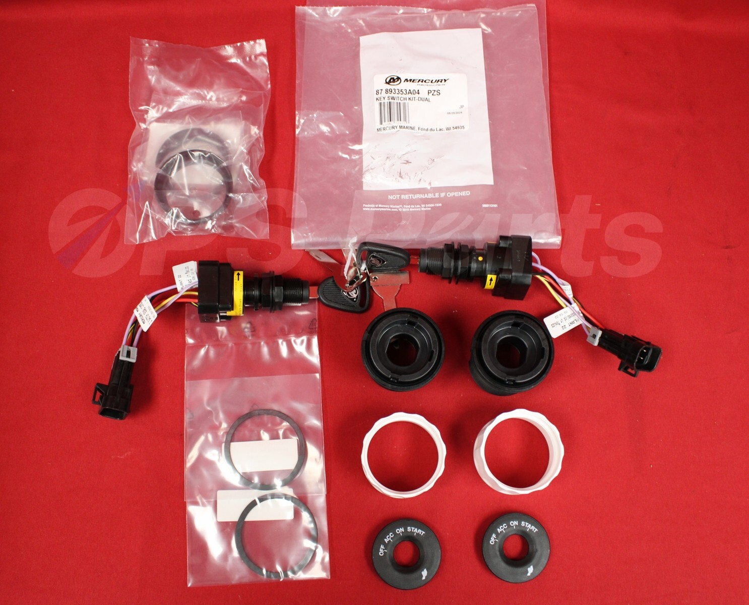 NEW/ OEM Mercury 4 Position Matched Key Switch Kit - Dual Engine Part# 893353A04
