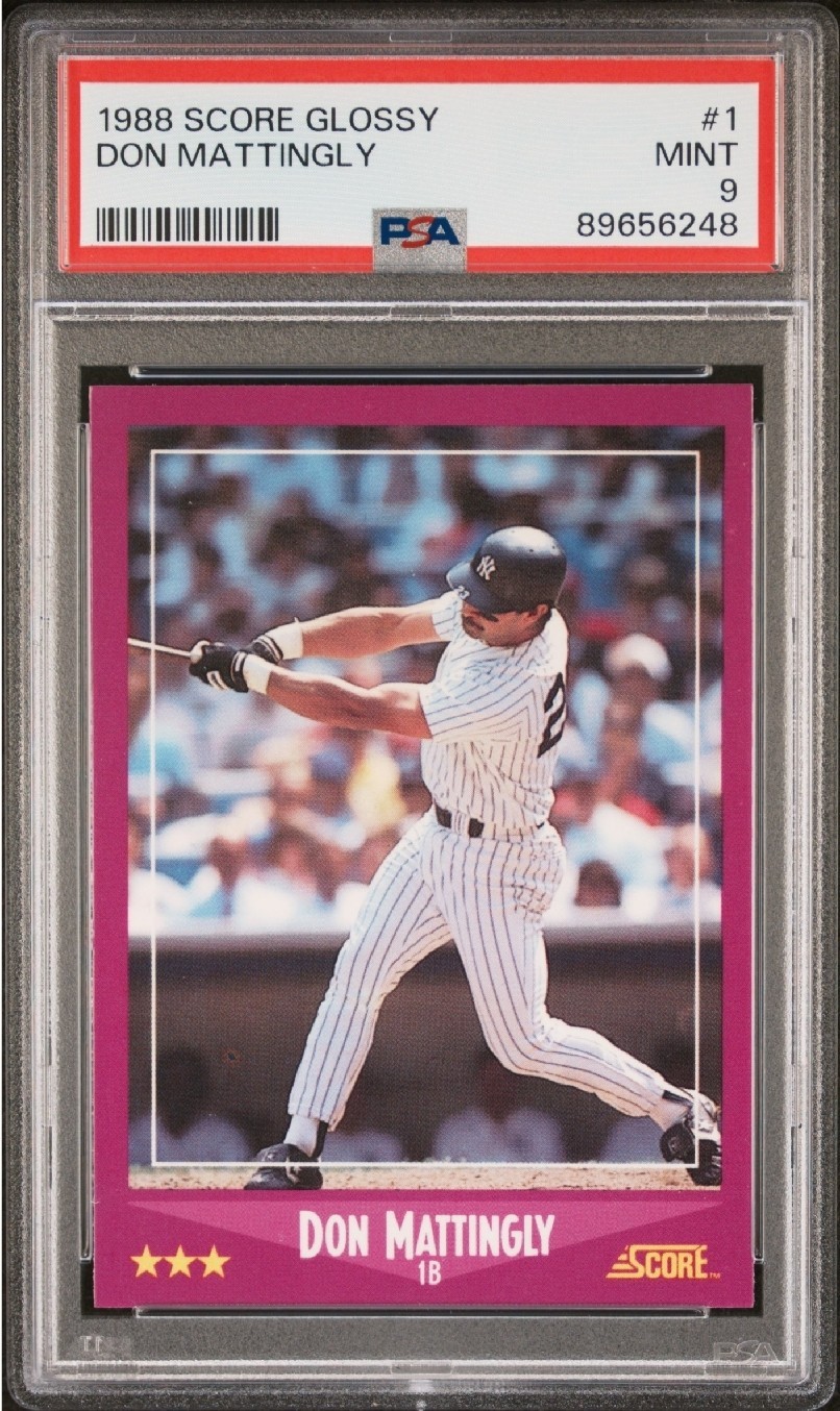 🔥1988 Score GLOSSY🌟 #1 DON MATTINGLY 🗽NY Yankees PSA 9 Mint 📈POP 36 RARE🏟