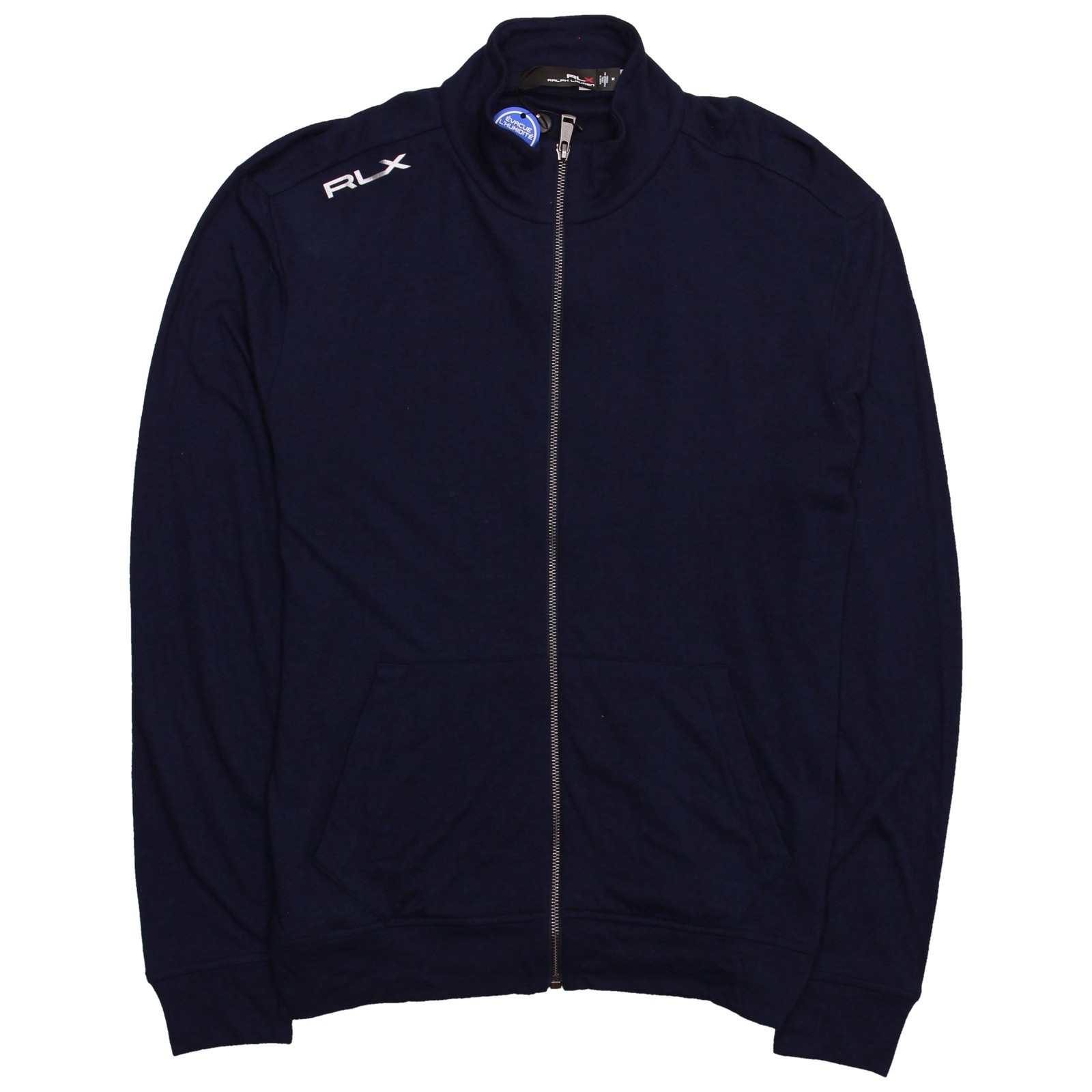 RLX Ralph Lauren Mens Full Zip Jacket Navy Cotton Modal Moisture Wicking Sport