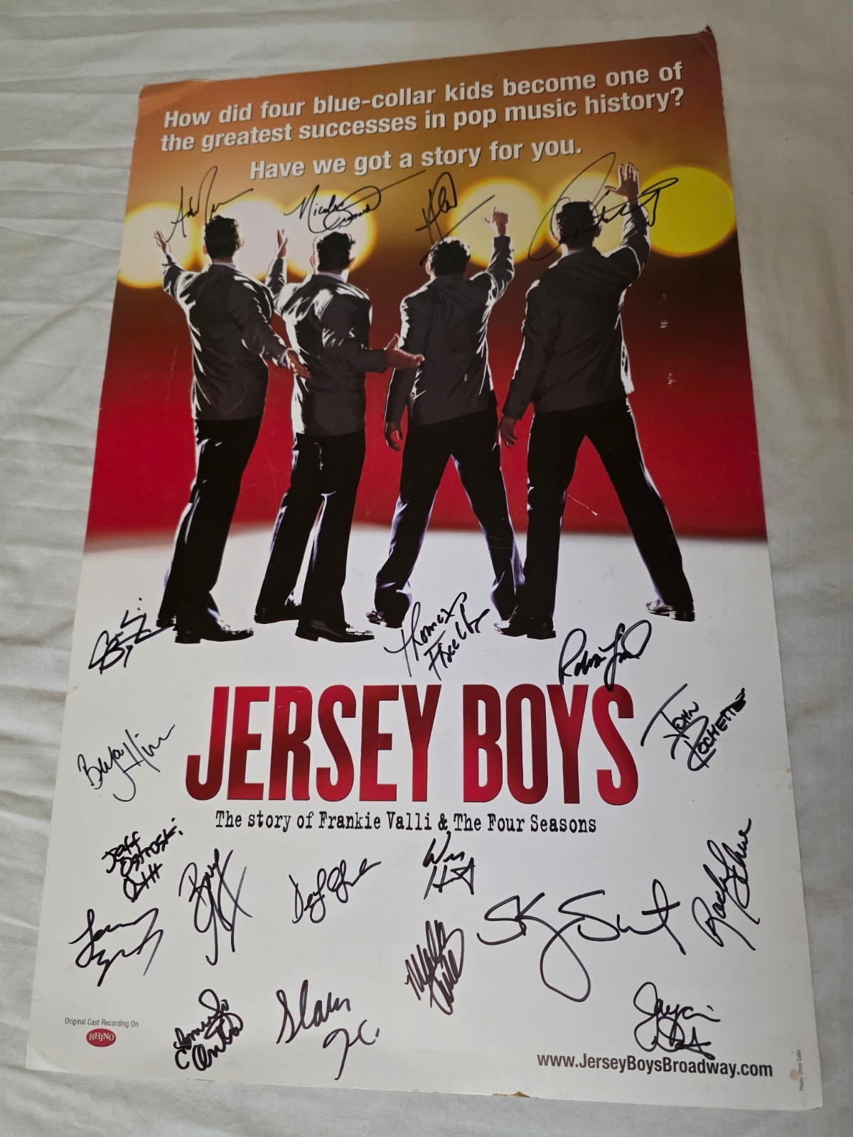 Jersey Boys Broadway Cast Signed 14x22 Poster Autographed Frankie Valli Musical