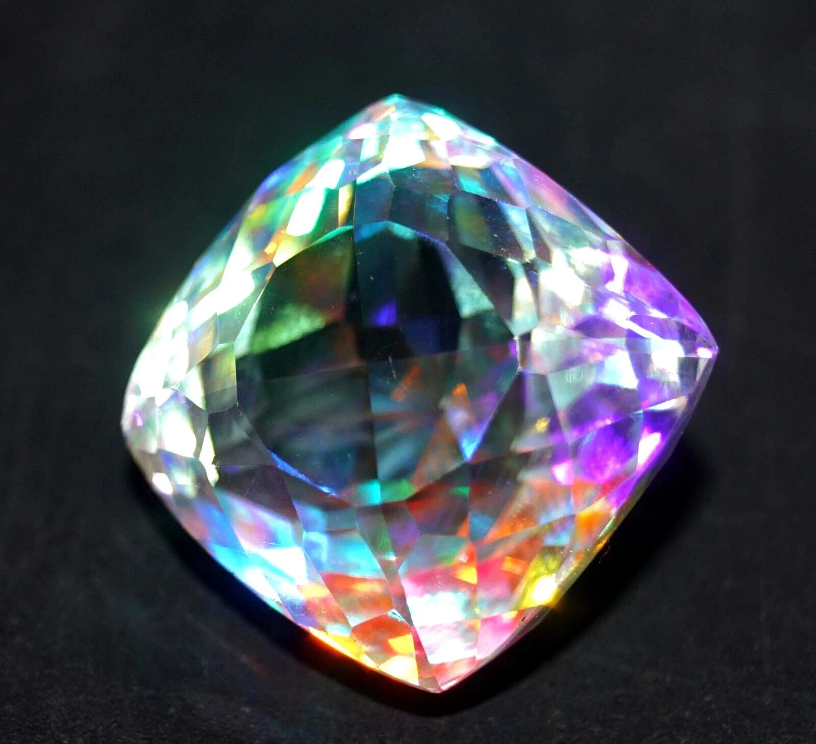 77.45 Ct AAA Prismatic Natural Mystic Topaz Cushion Loose GIE Certified Gemstone