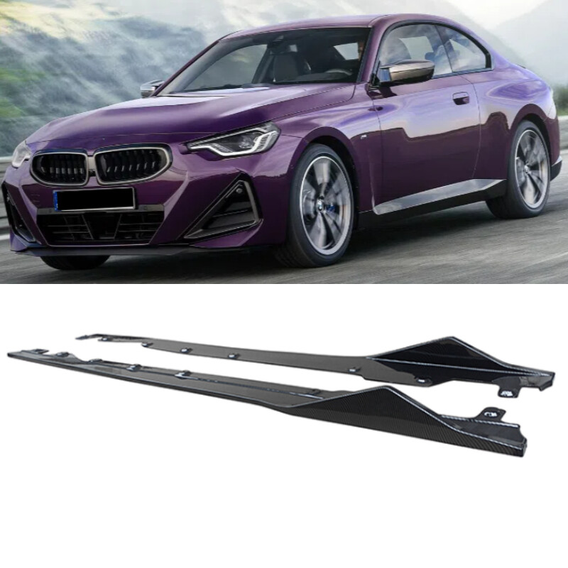 Carbon Style Side Skirt Splitter For 2022-2025 BMW 2 Series G42 220i M240i Coupe