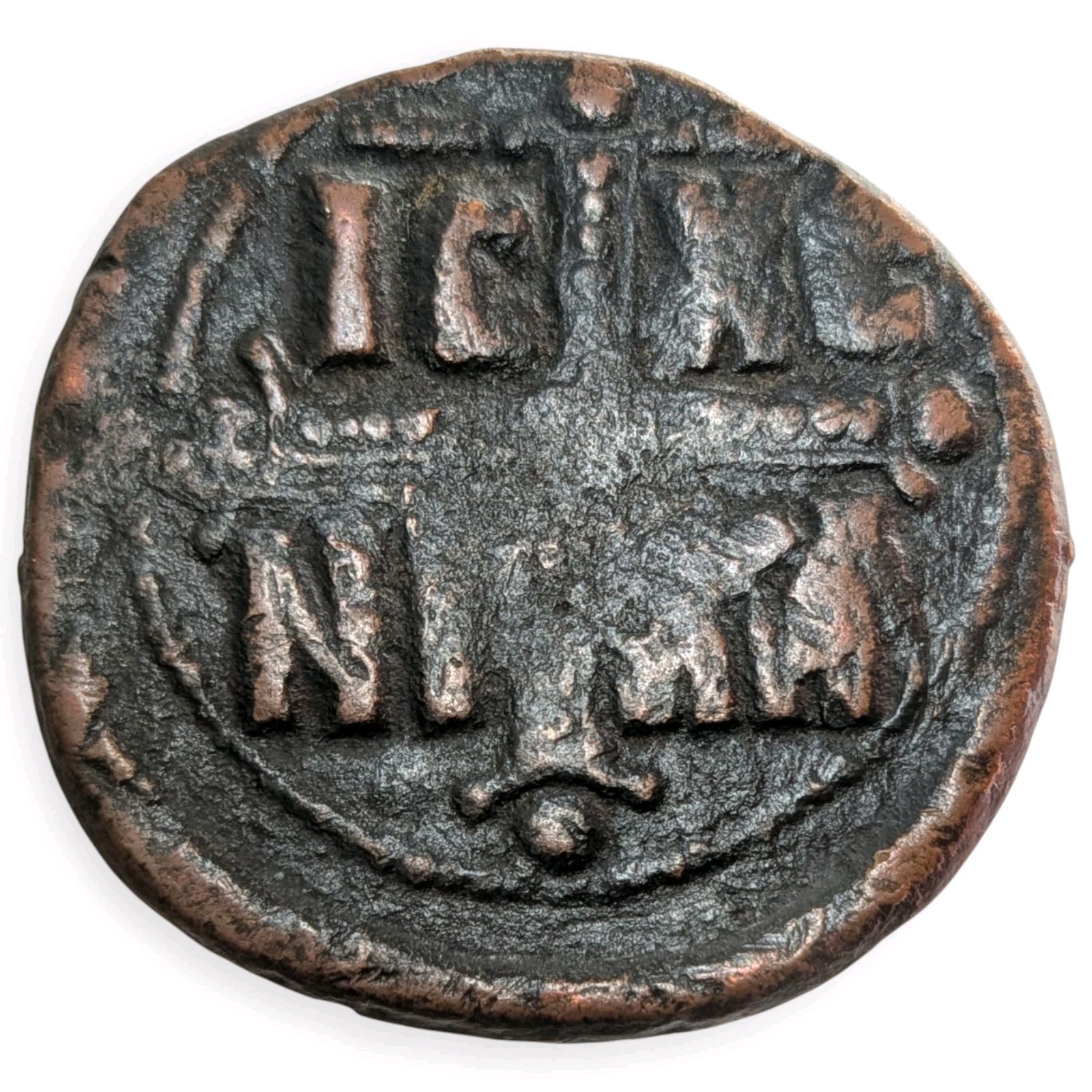 Anonymous Follis Byzantine Class C 1034-1041 AD Christ Nimbate Michael IV 2D
