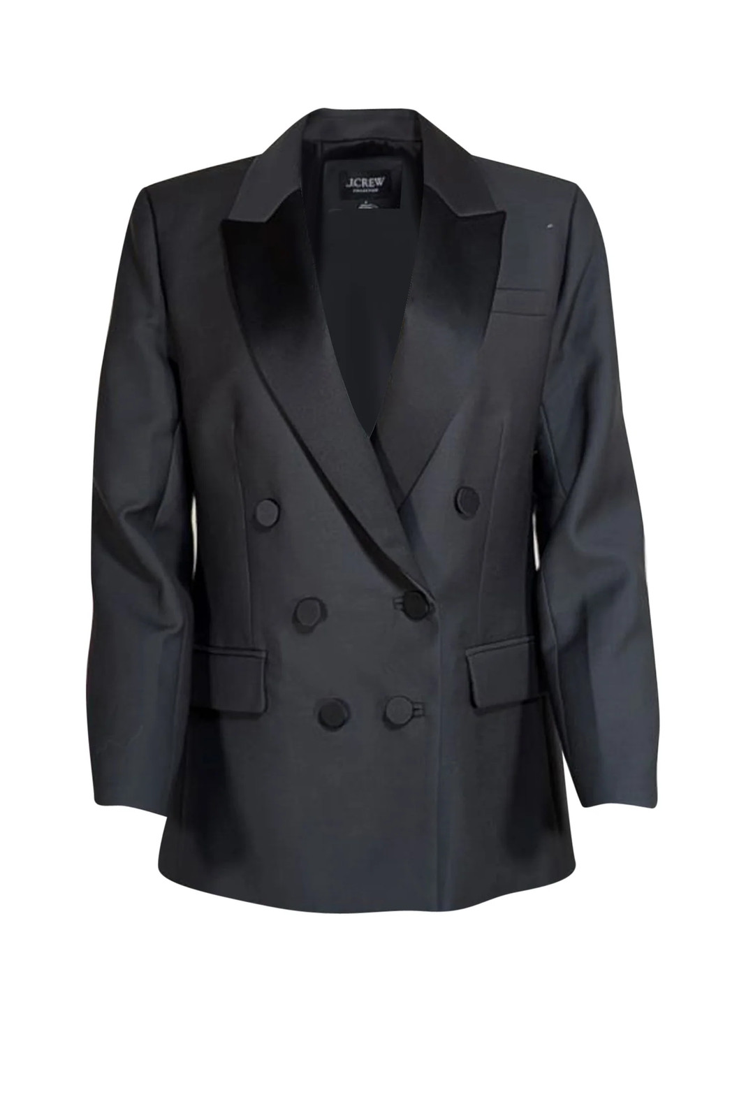 J.Crew Collection - Grey w/ Black Satin Lapel Blazer Sz 4