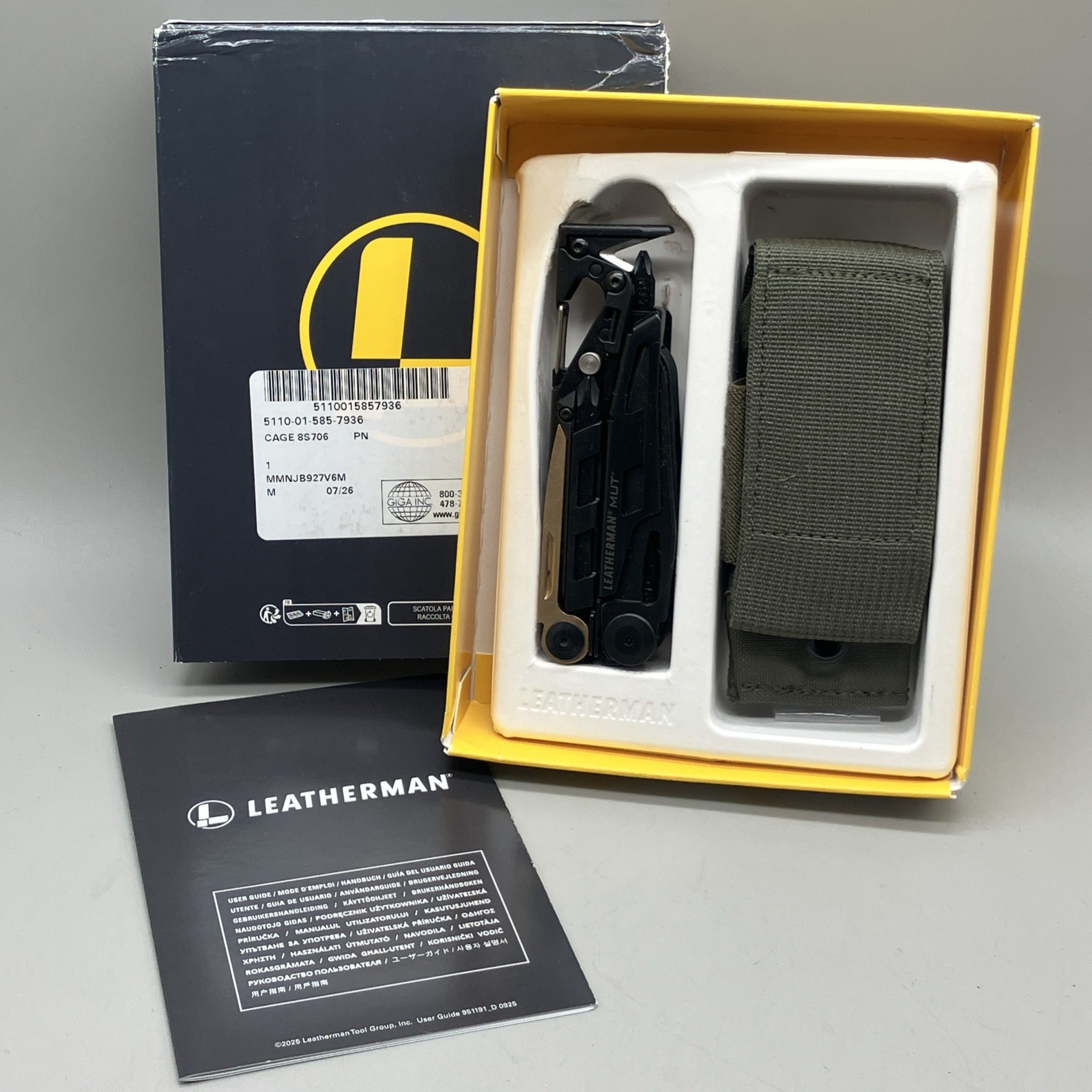 New Leatherman MUT Multi-Tool Black Coyote Tan Tactical Firearm Tool w/ Sheath