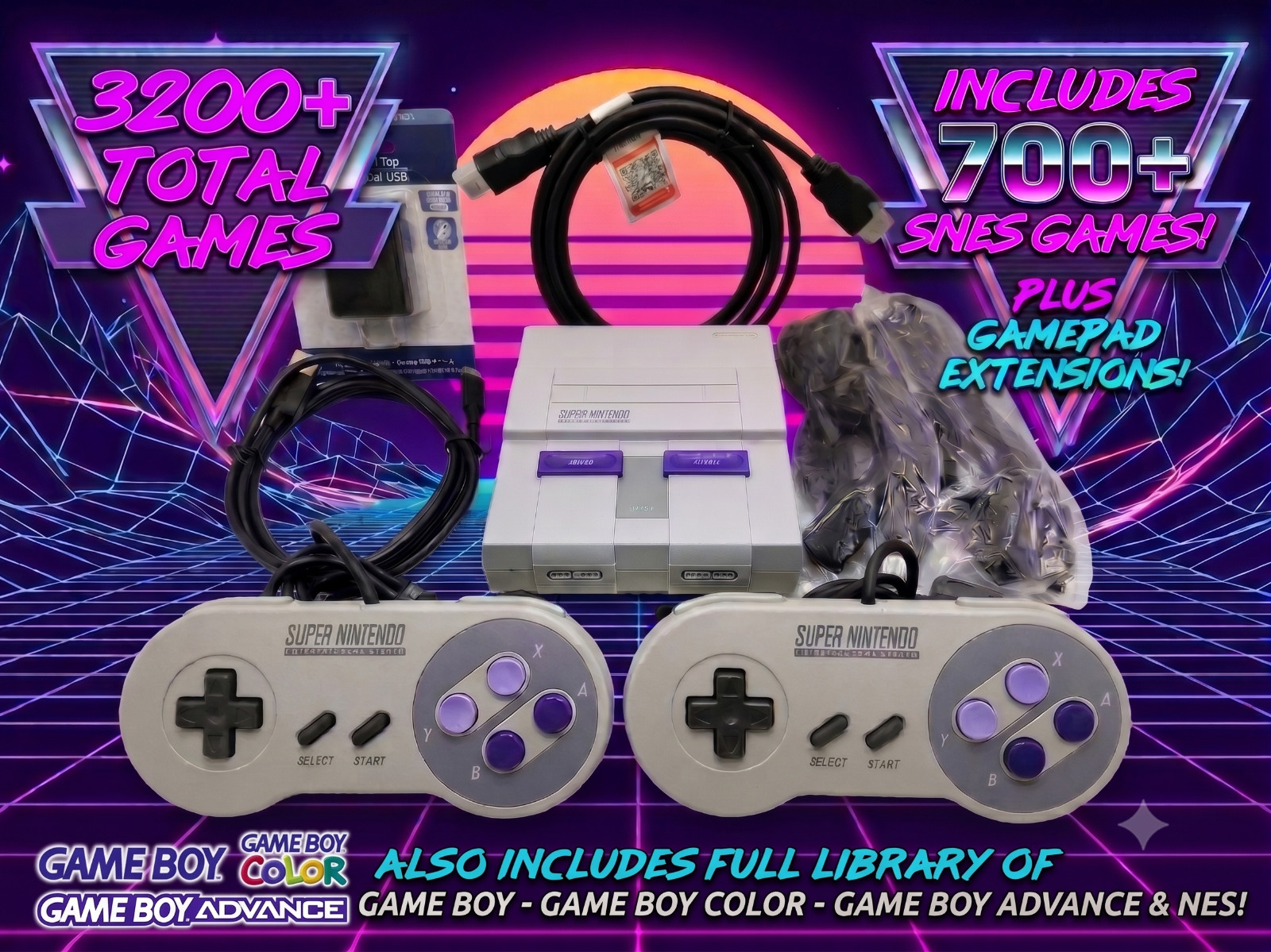 Authentic SNES Super Nintendo Classic Mini Full SNES Library GBA & 3200+ CLV-201