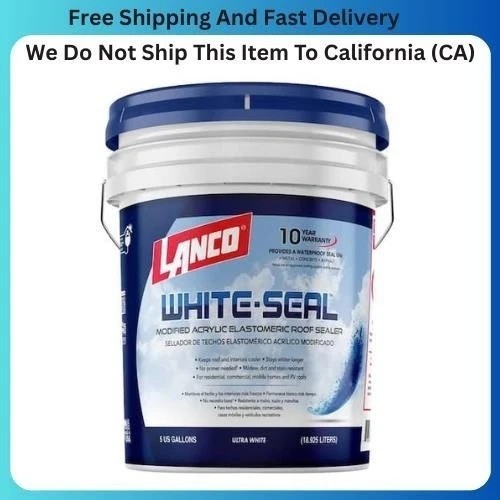 ELASTOMERIC ROOF SEALER 5 Gallon White Coating Waterproof Rubberized Cool RV