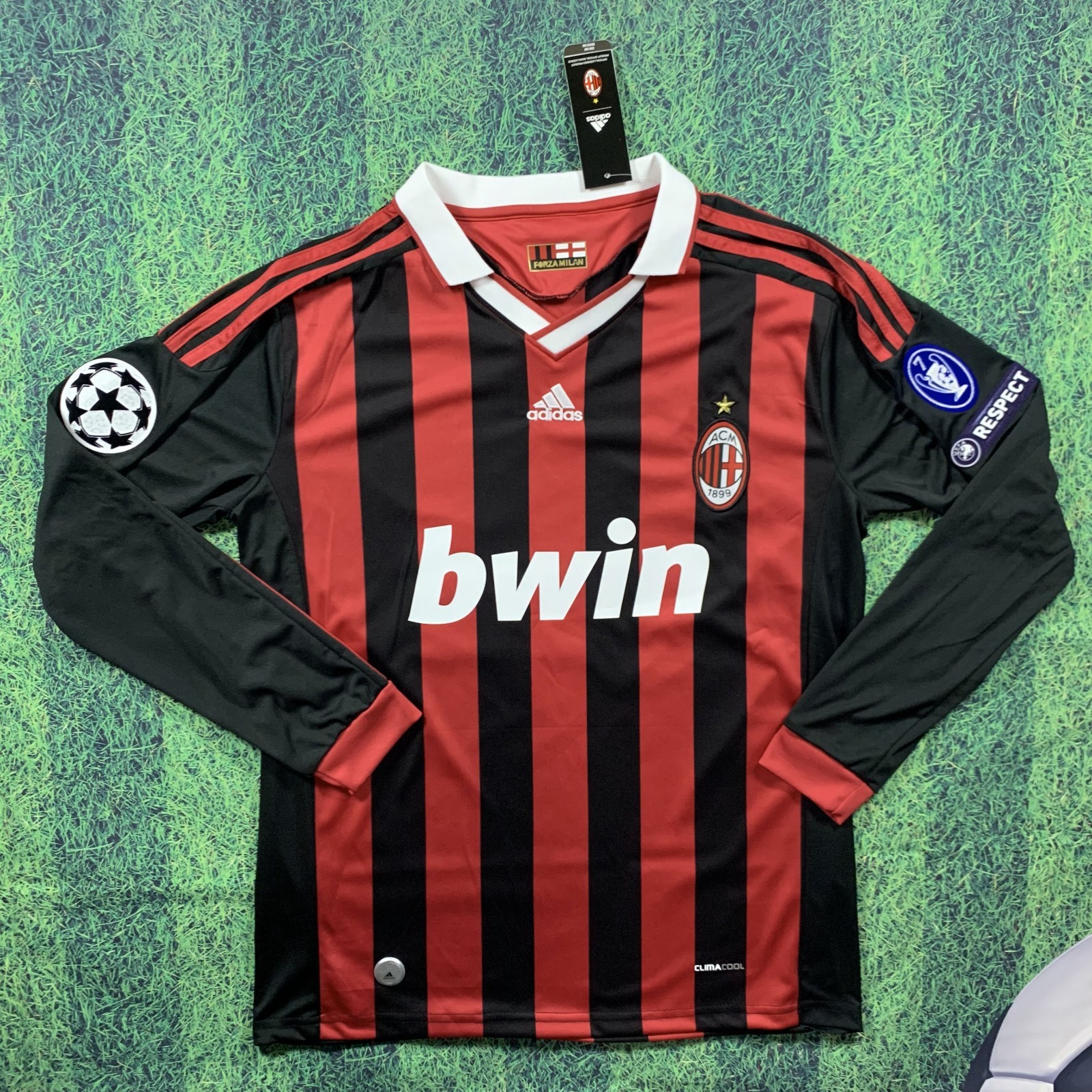Inzaghi #9 AC Milan 2009/10 Long Sleeve Home Jersey | Retro Shirt | Mens Sizes