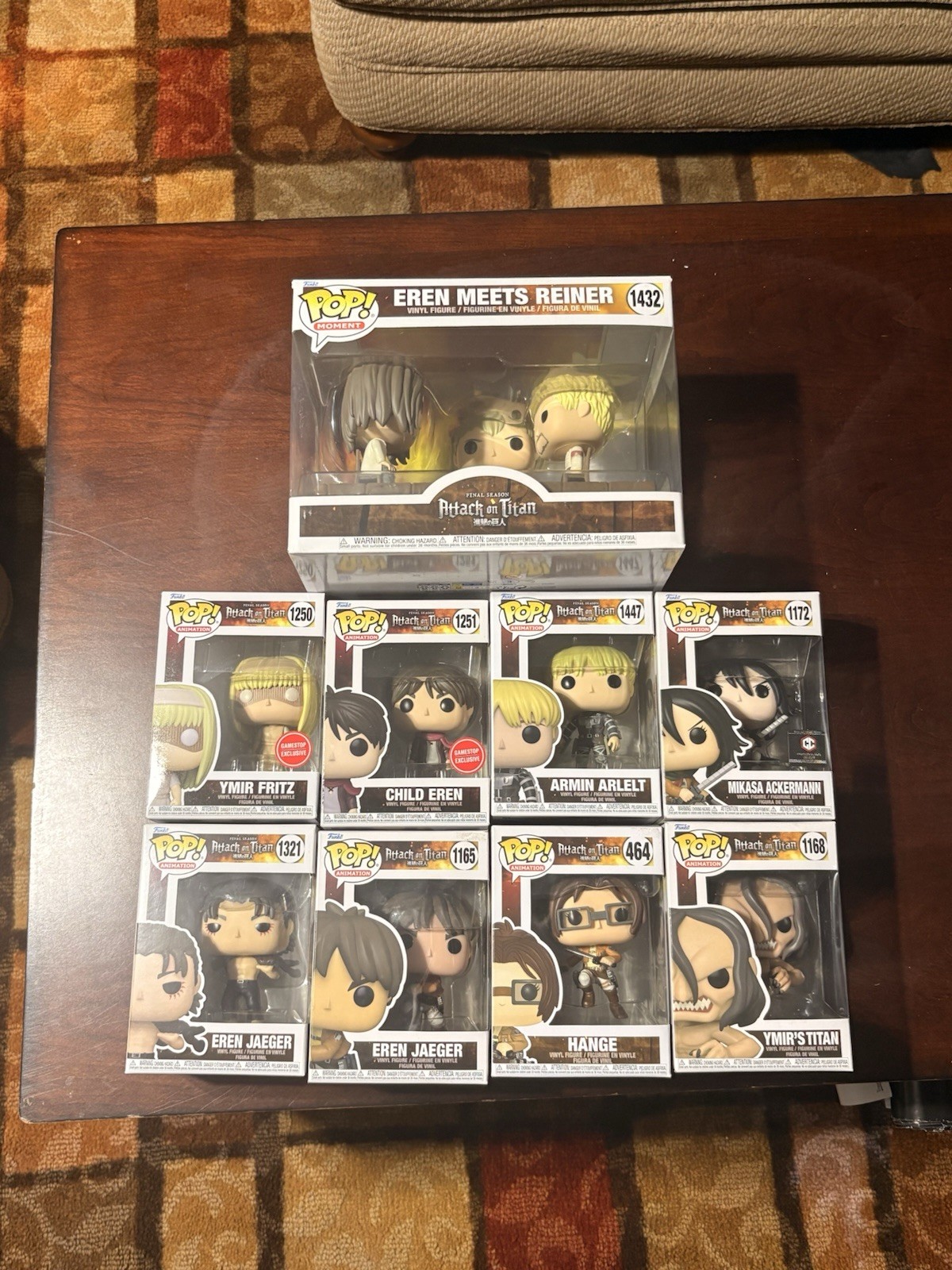 Funko Pop Animation Attack on Titan #1432 Eren Meets Reiner figure lot