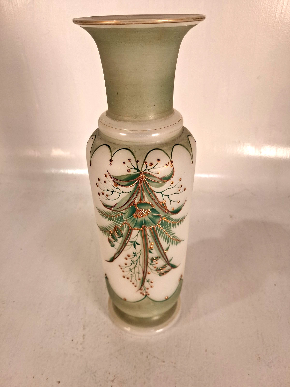 Beautiful Antique Bohemian  Moser Style Glass Vase,  12\