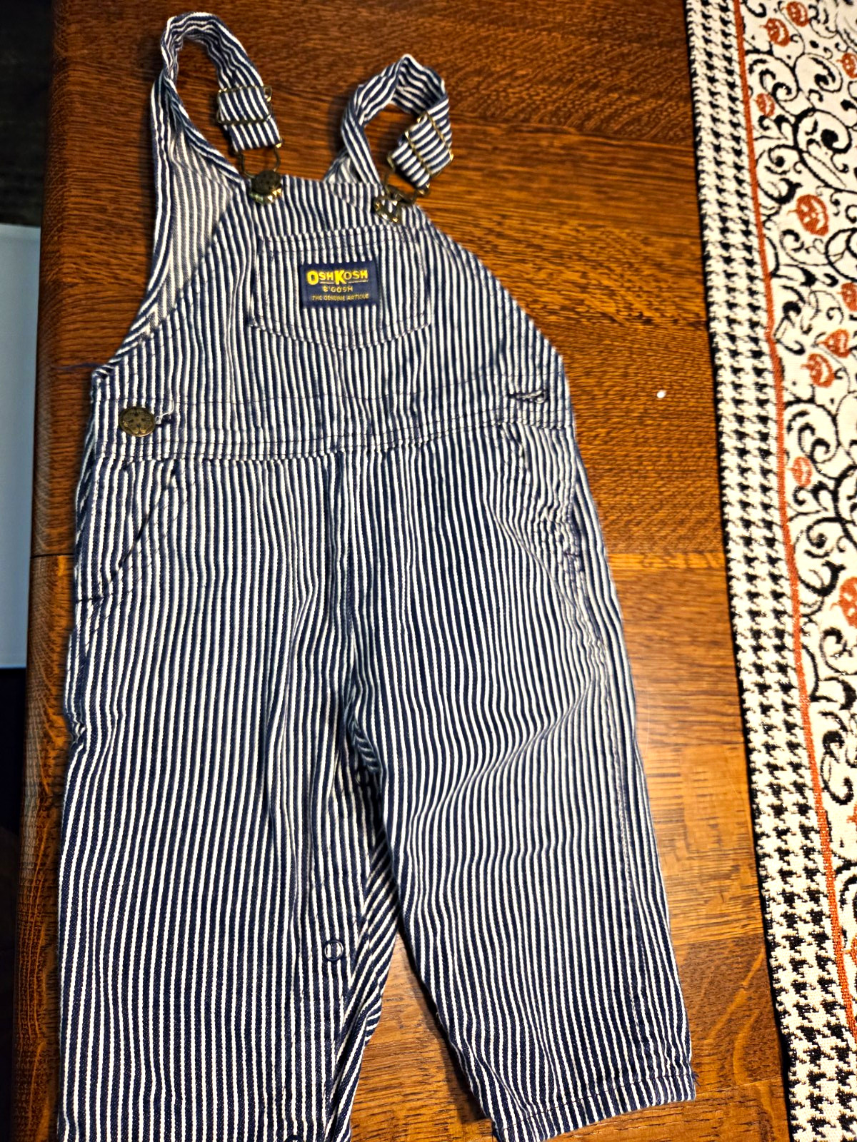 Vintage OshKosh B'gosh Blue/White Striped Denim Bib Overalls 18M 1992 Vintage OshKosh B'gosh Blue/White Striped Denim Bib Overalls 18M 1992
