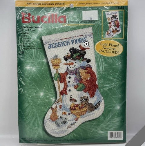 Vtg Bucilla Cross Stitch Christmas Stocking Kit 84286 Woodland Friends Sealed ☃️ Vtg Bucilla Cross Stitch Christmas Stocking Kit 84286 Woodland Friends Sealed ☃️