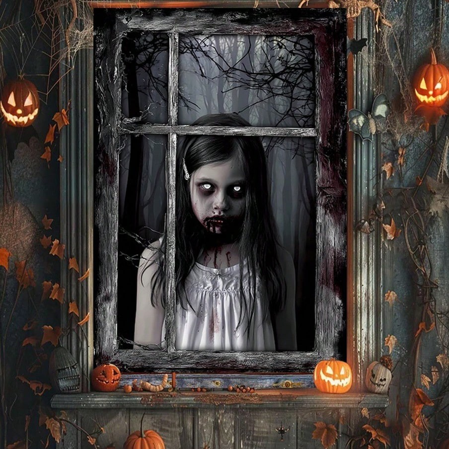 Spooky Forest Ghost Halloween Dark Undead Style Window Hanging Decoration