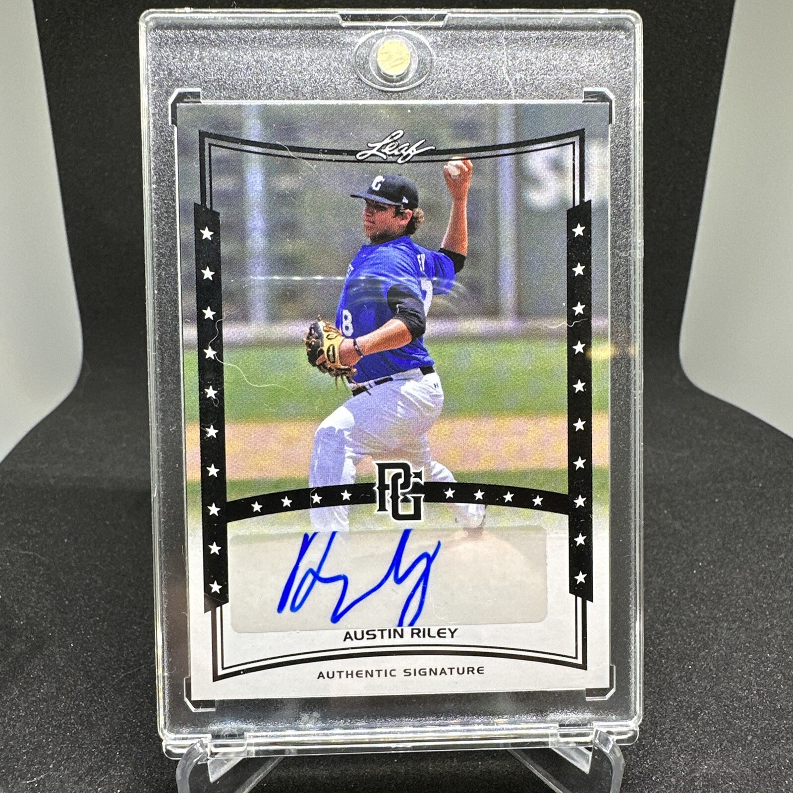 2014 Leaf Perfect Game Showcase Black Austin Riley Auto# A-AR2