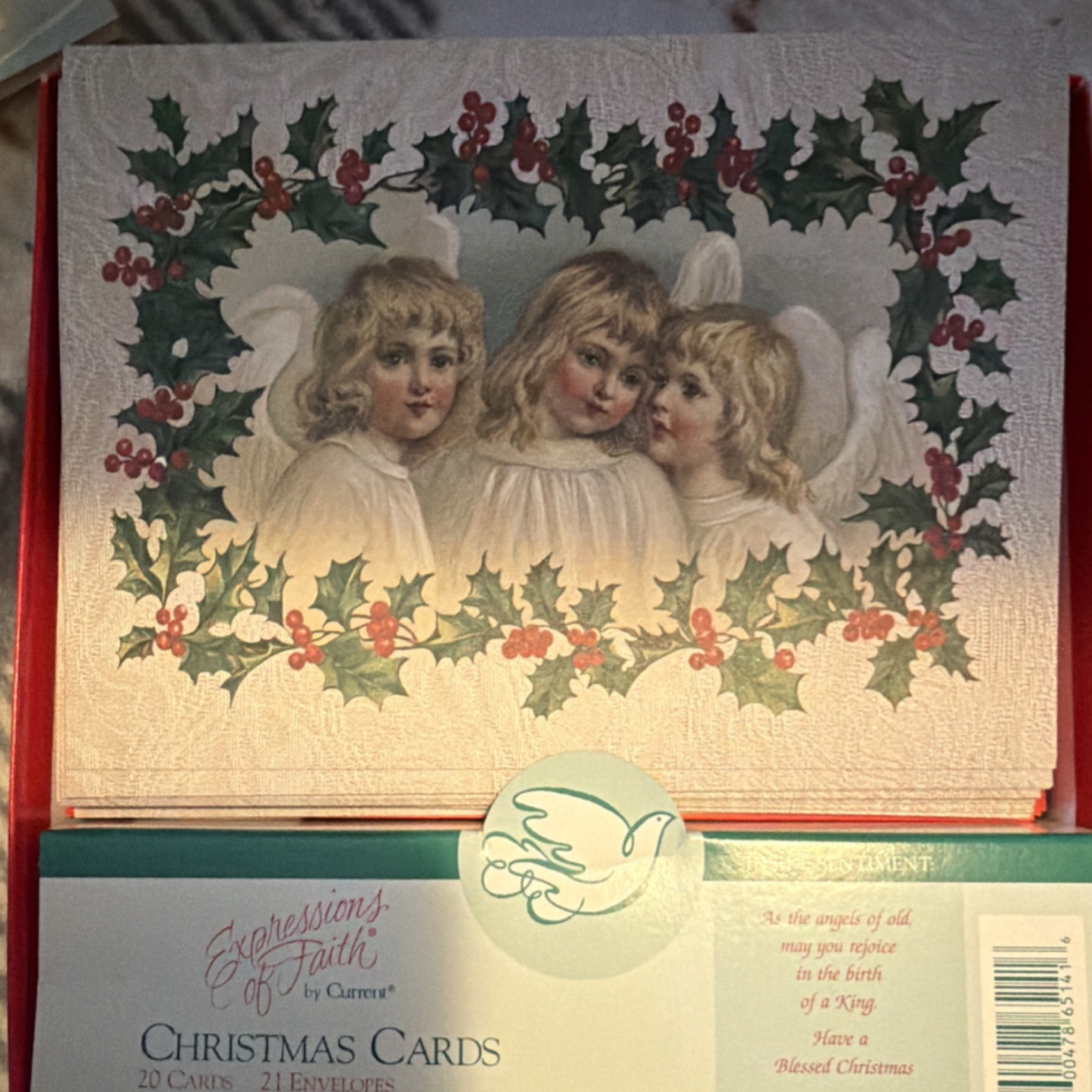 Current Expressions of Faith Christmas Cards Angels open box 16 cards remain 