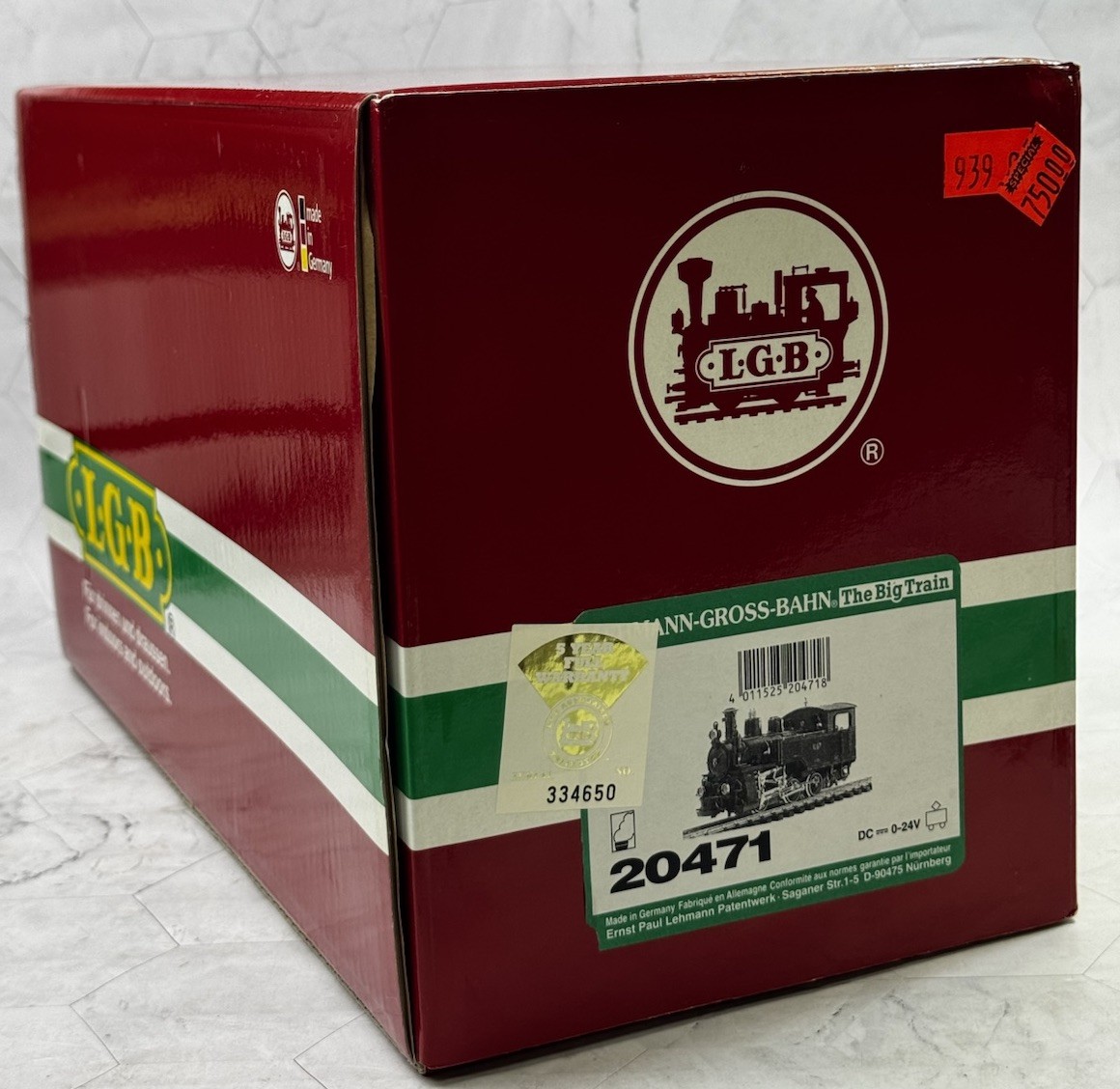 NIB SEALED VINTAGE LGB 20471 G SCALE BALLENBERG RACK STEAM LOCOMOTIVE GERMANY 