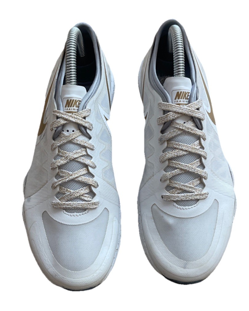 Nike Dual Fusion TR 3 White Gold Running Training Athletic Shoes Womens Size 11