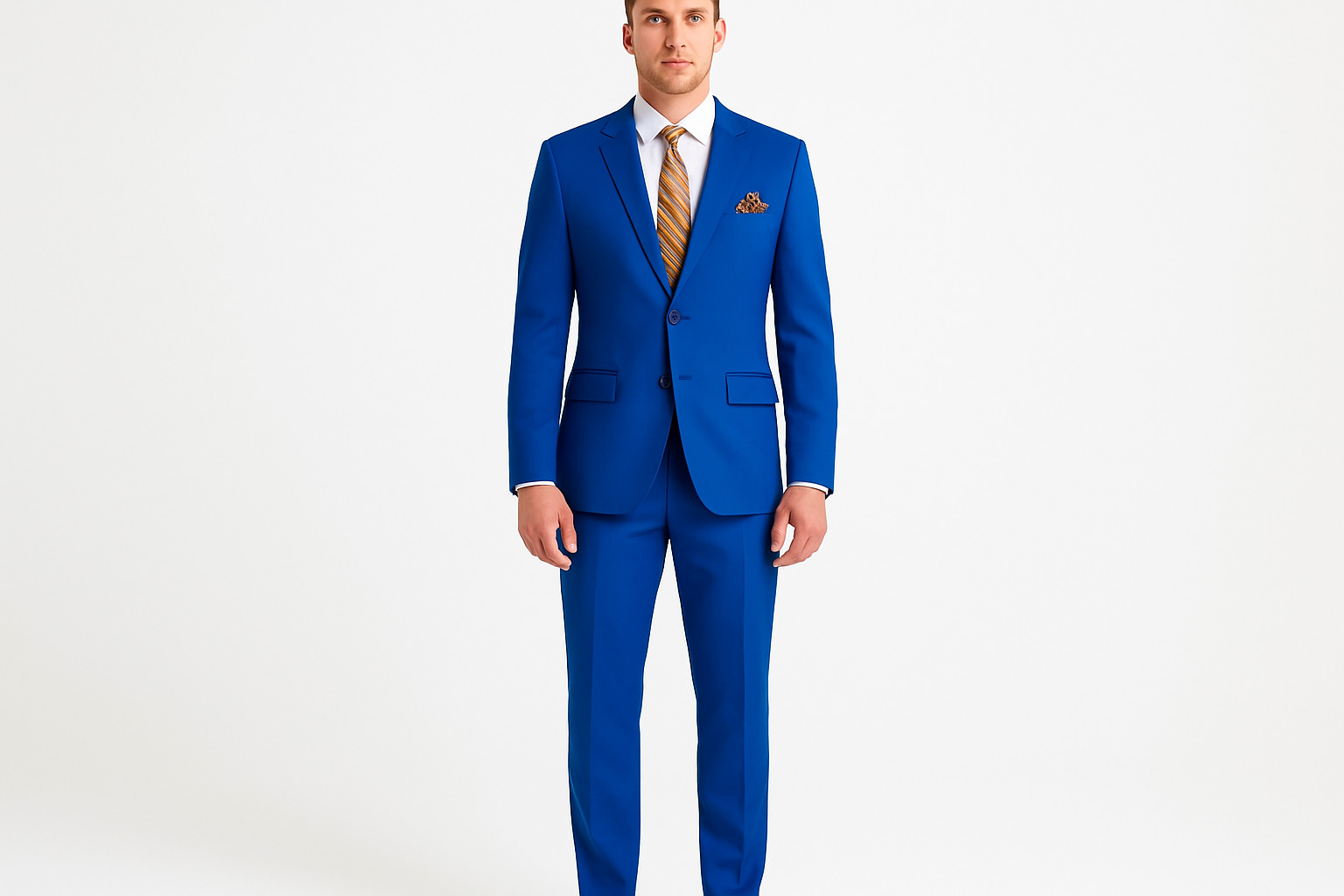 Lucci by Vinci Men's Regular Fit 2-Piece Solid Color Suit Royal Lucci by Vinci Men's Regular Fit 2-Piece Solid Color Suit Royal