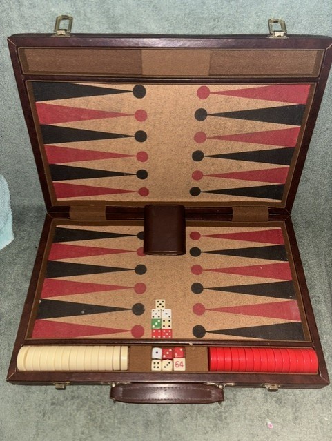 Vintage Backgammon Set with Case Vintage Backgammon Set with Case